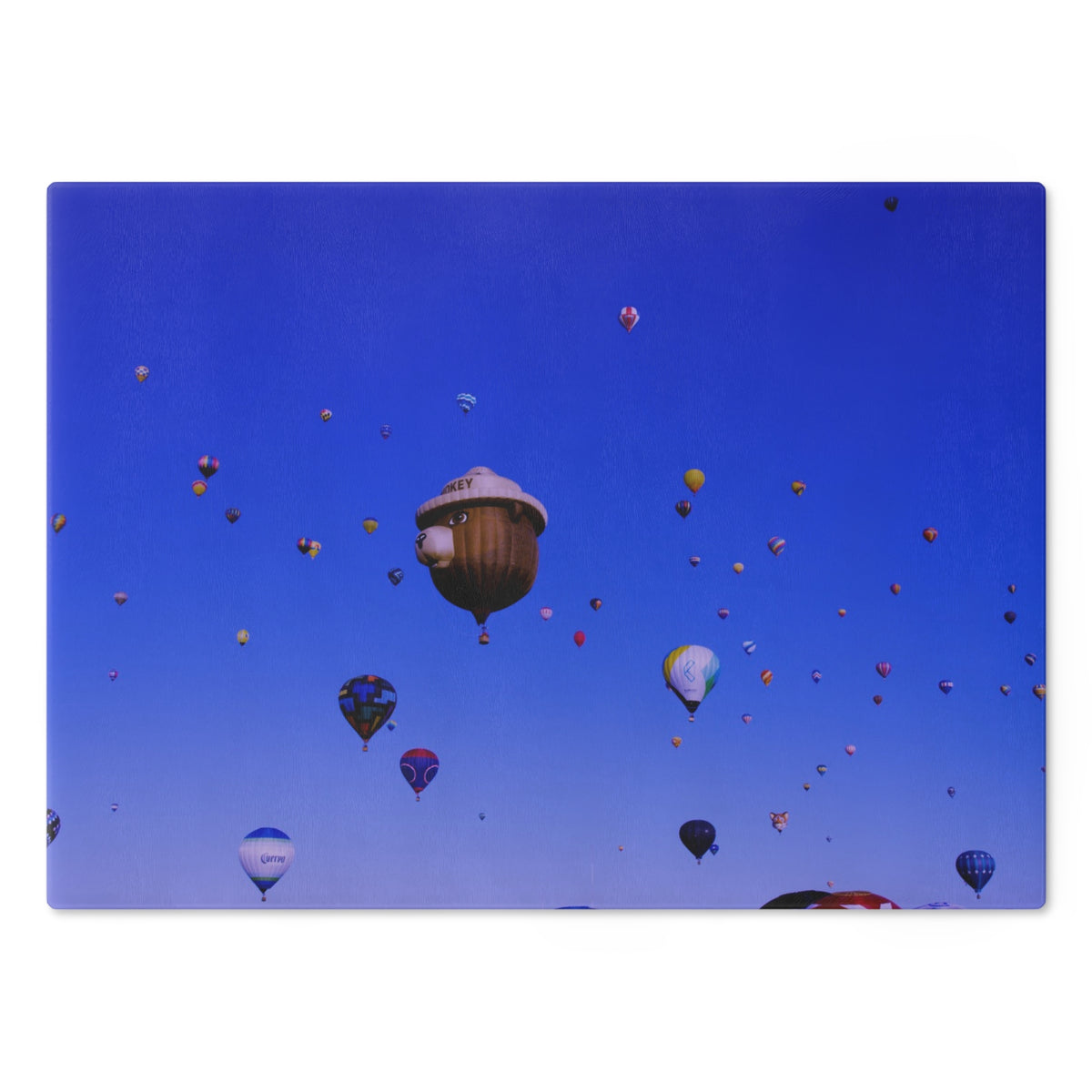 Tempered Glass Cutting Board | Balloon Fiesta, Smokey | Albuquerque, New Mexico | My Blu Horizon