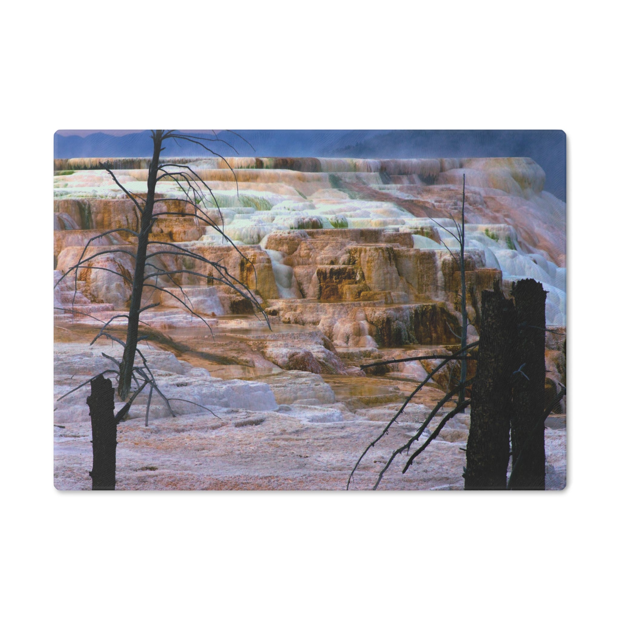 Tempered Glass Cutting Board |Canary Springs Mammoth Hot Springs
