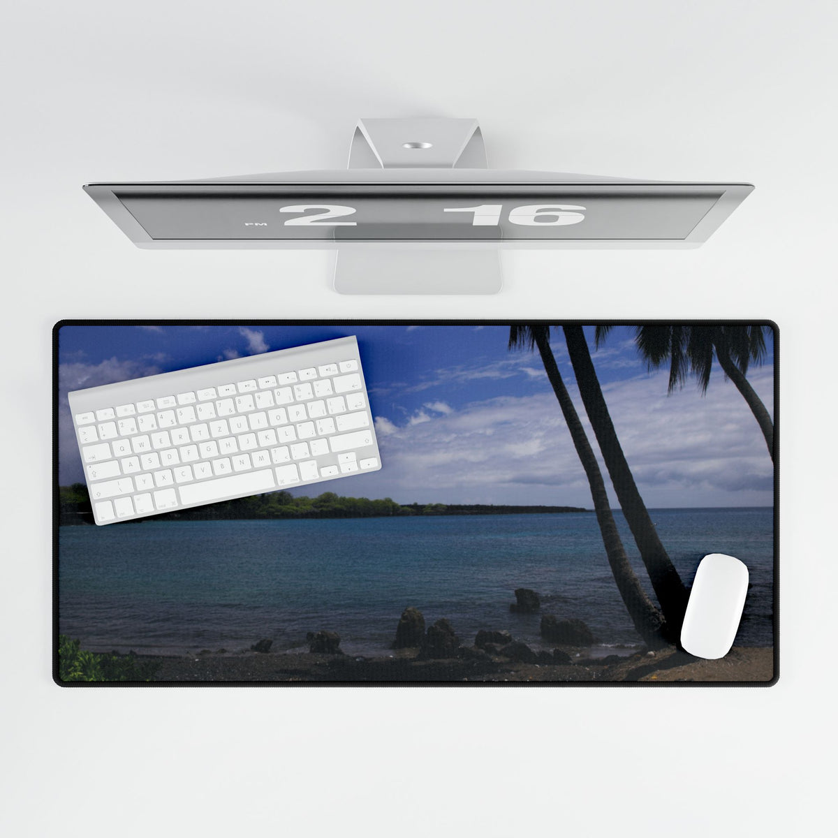 Premium Mouse Pad or Desk Mat | Big Island Black Sand and Blue Ocean | Hawaii | My Blu Horizon