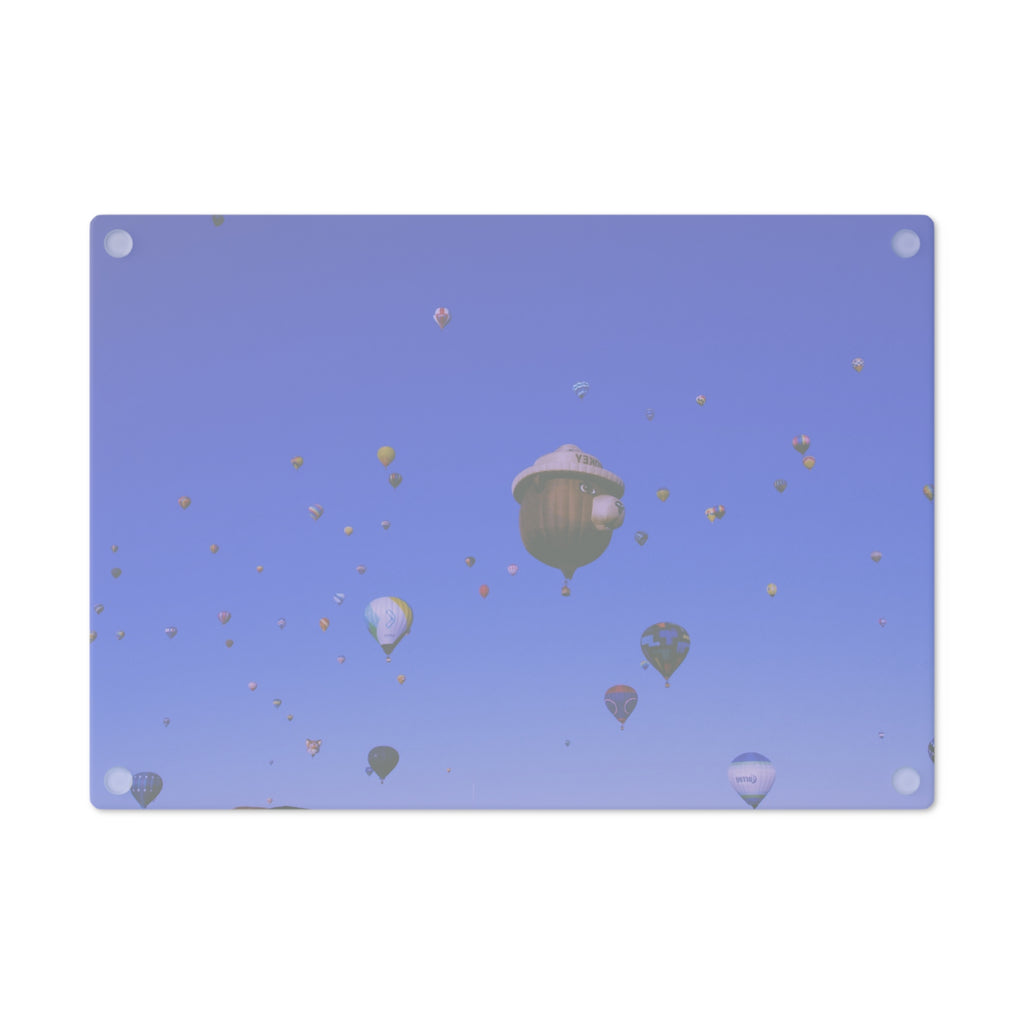 Tempered Glass Cutting Board - Balloon Fiesta Mass Ascension - My Blu Horizon