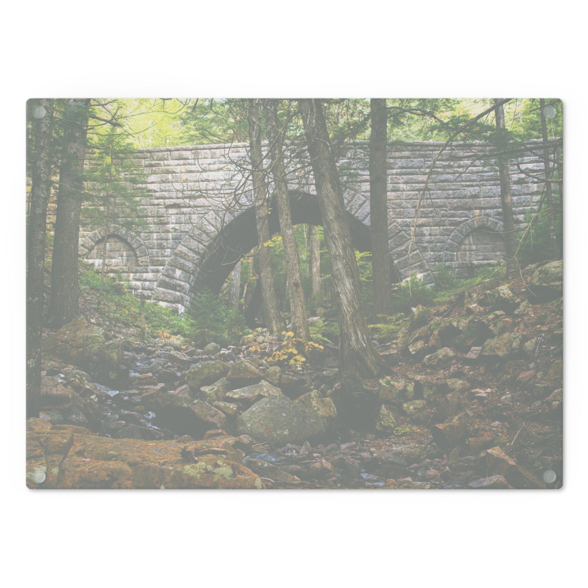 Tempered Glass Cutting Board - Hemlock Bridge, Acadia - My Blu Horizon