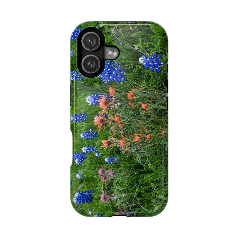 iPhone MagSafe Case | Texas Bluebonnets and Peach Indian Paintbrushes | My Blu Horizon
