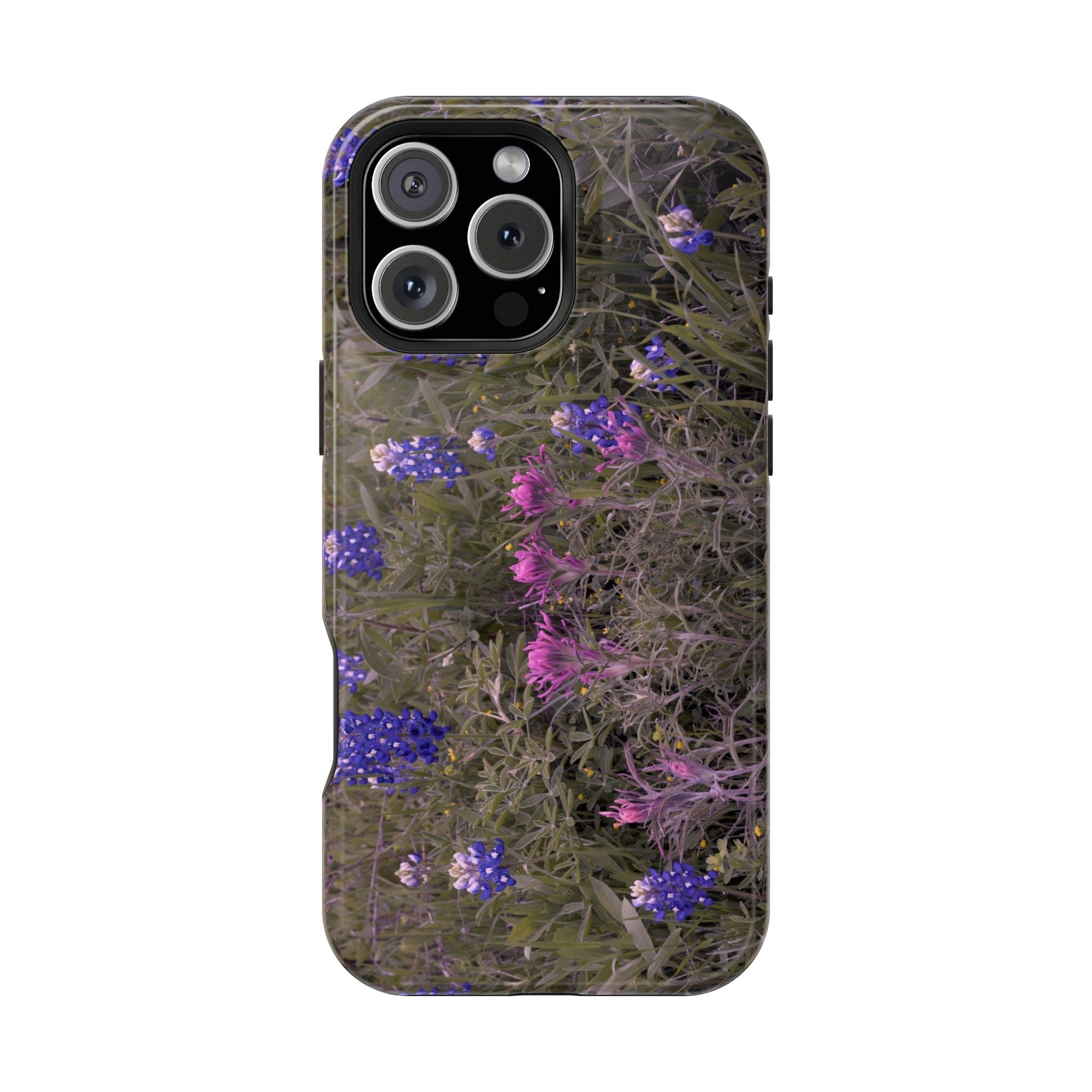 Iphone MagSafe Case -Texas Icons Bluebonnets and Paintbrushes - My Blu Horizon