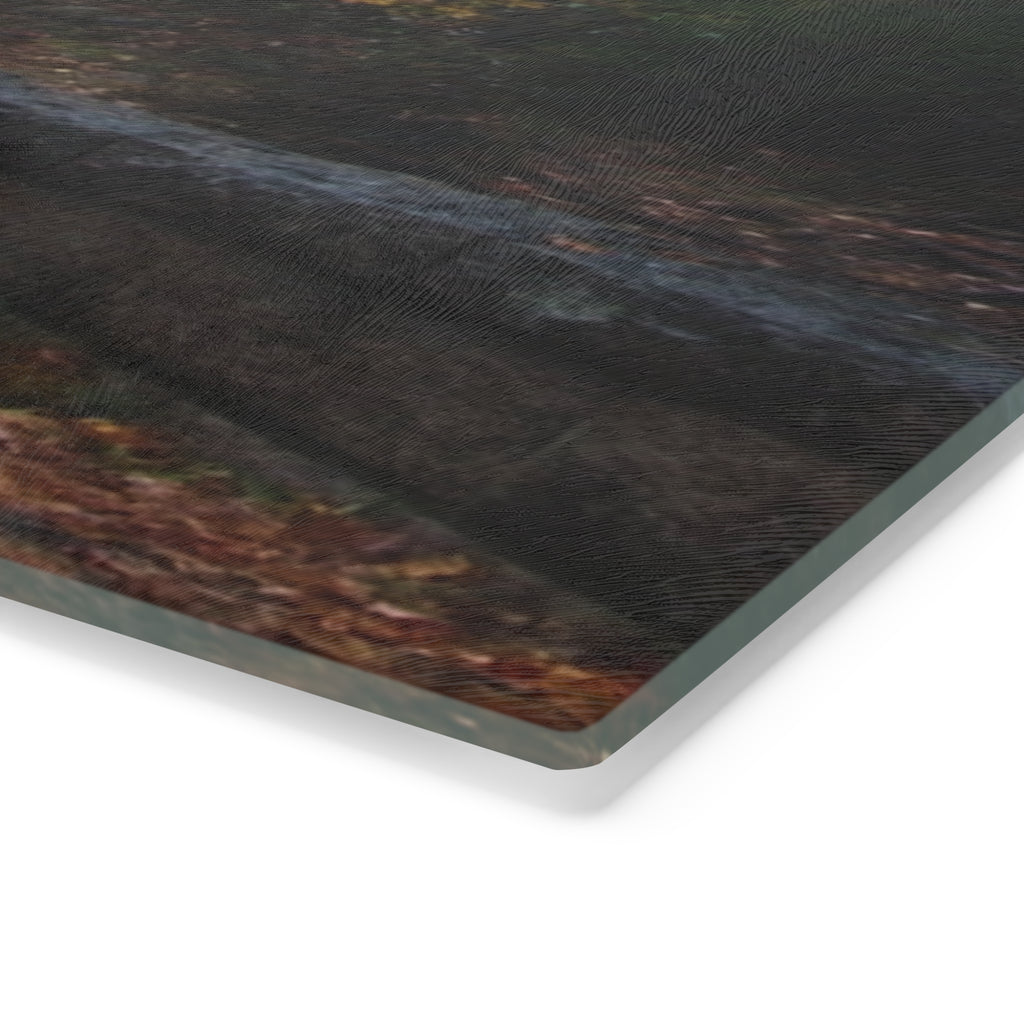 Tempered Glass Cutting Board - Leaf Peeping Carriage Roads Acadia - My Blu Horizon