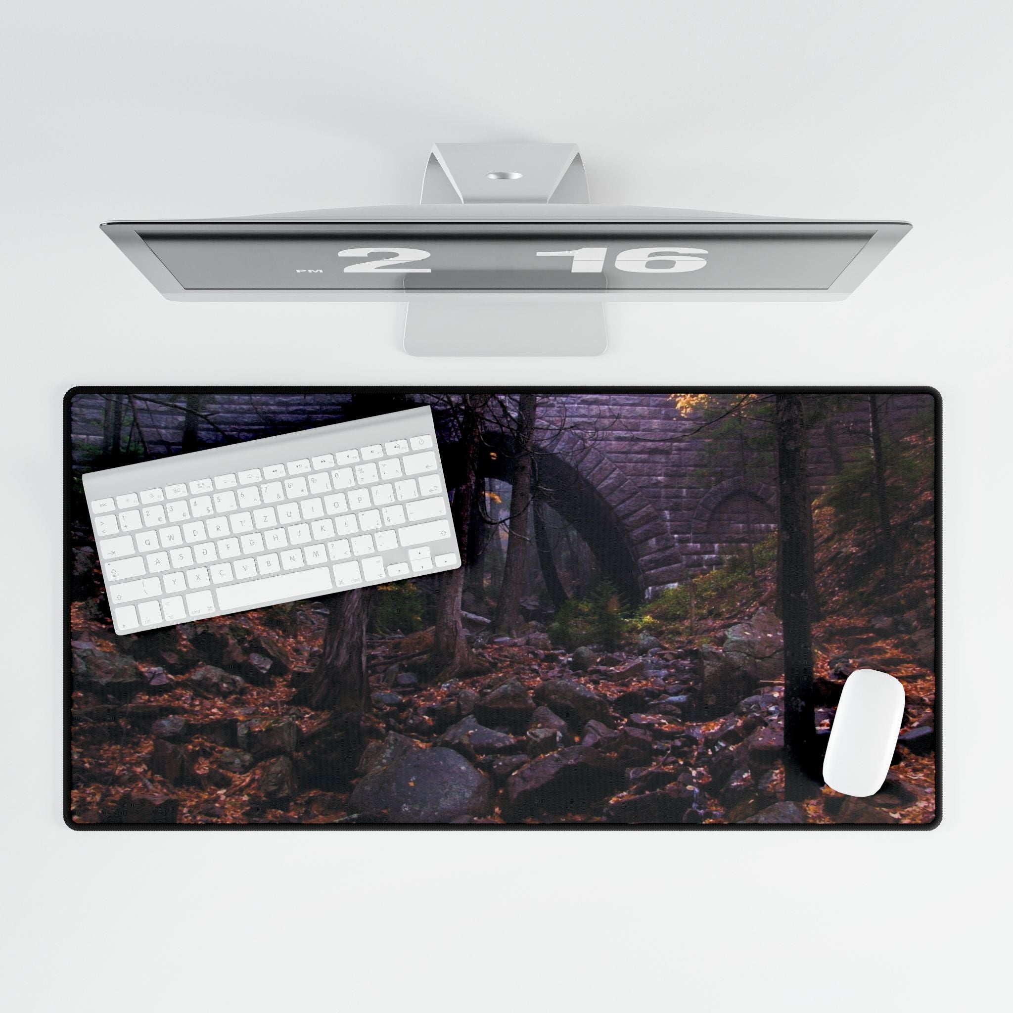 Premium Mouse Pad/Desk Mat - Hemlock Bridge Leaf Peeping, Acadia - My Blu Horizon