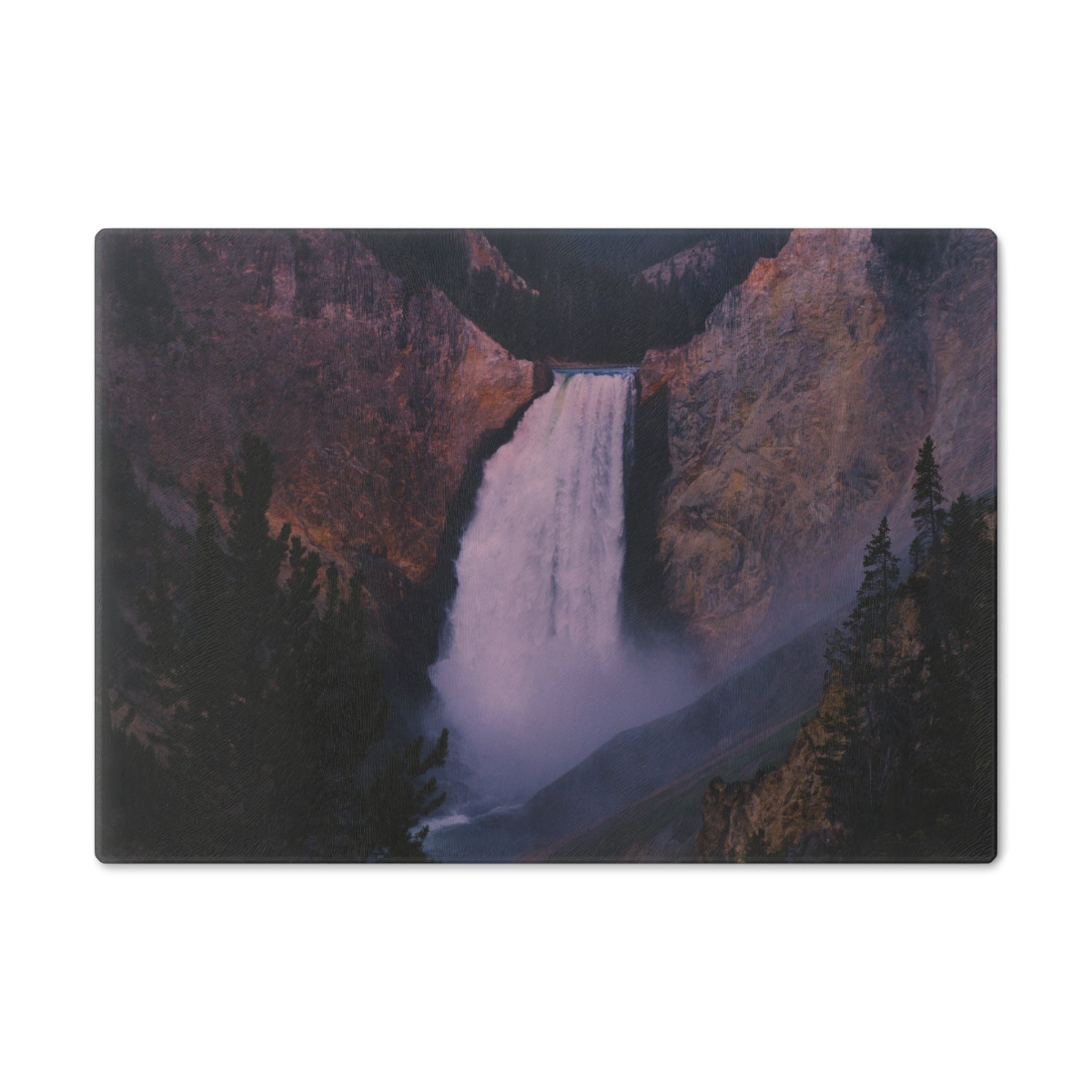 Tempered Glass Cutting Board - Lower Falls, Yellowstone National Park - My Blu Horizon