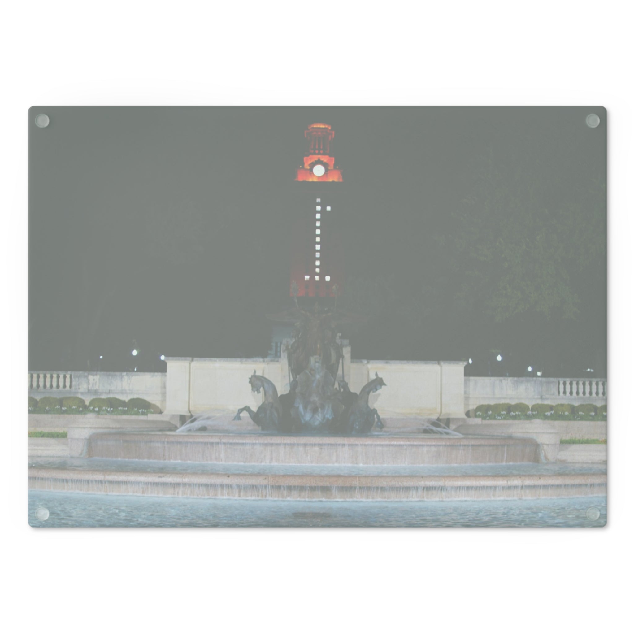 Tempered Glass Cutting Board - Littlefield Fountain, Texas Longhorns - My Blu Horizon