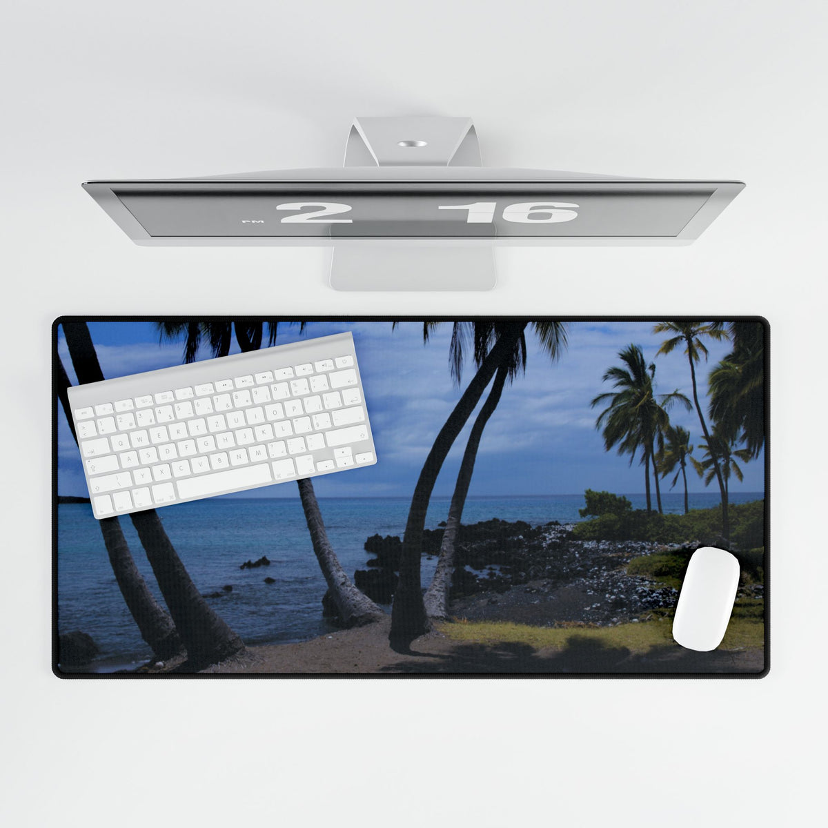 Premium Mouse Pad or Desk Mat | Big Island Surf, Sand and Palms | Hawaii | My Blu Horizon
