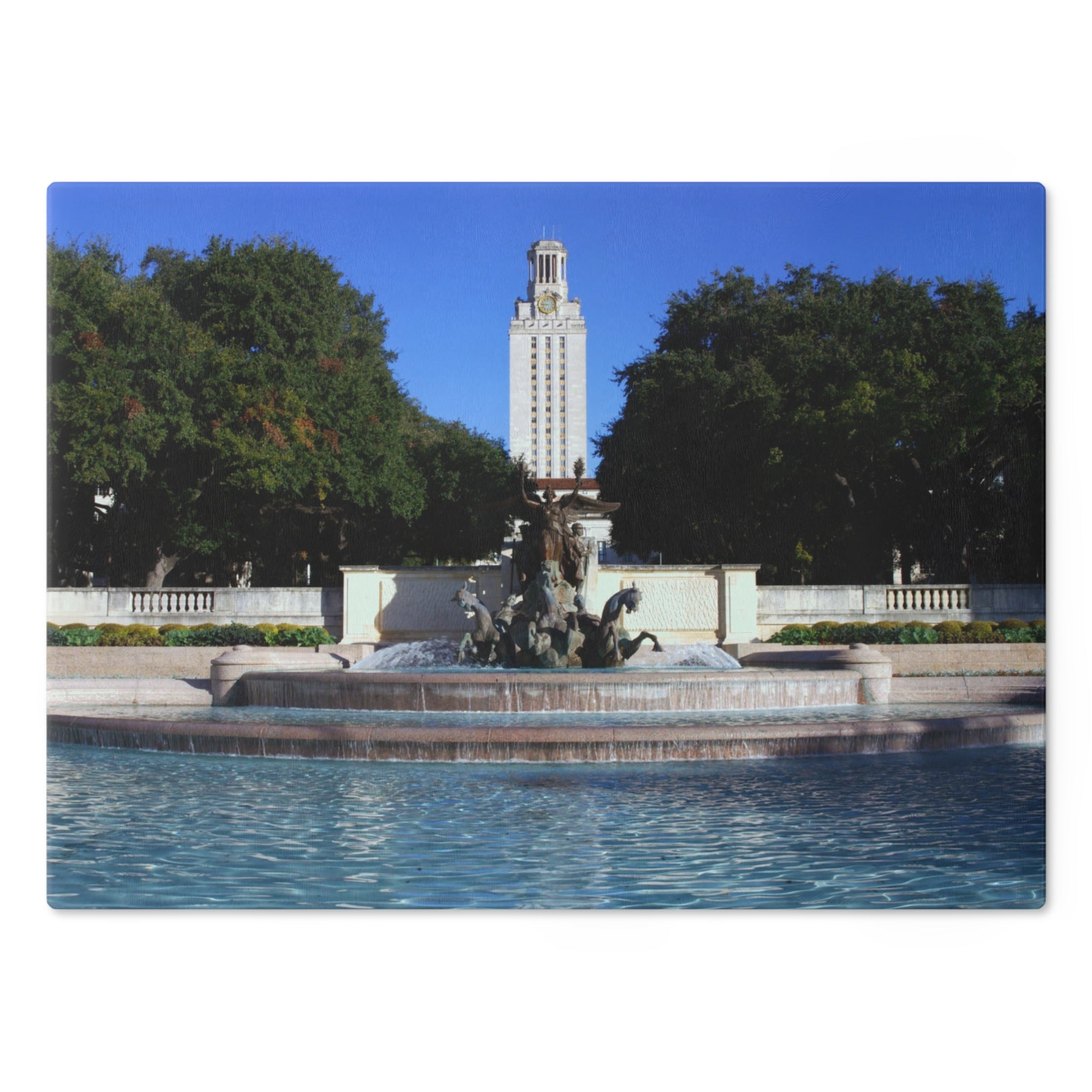 Tempered Glass Cutting Board - Littlefield Fountain, Texas Longhorns - My Blu Horizon