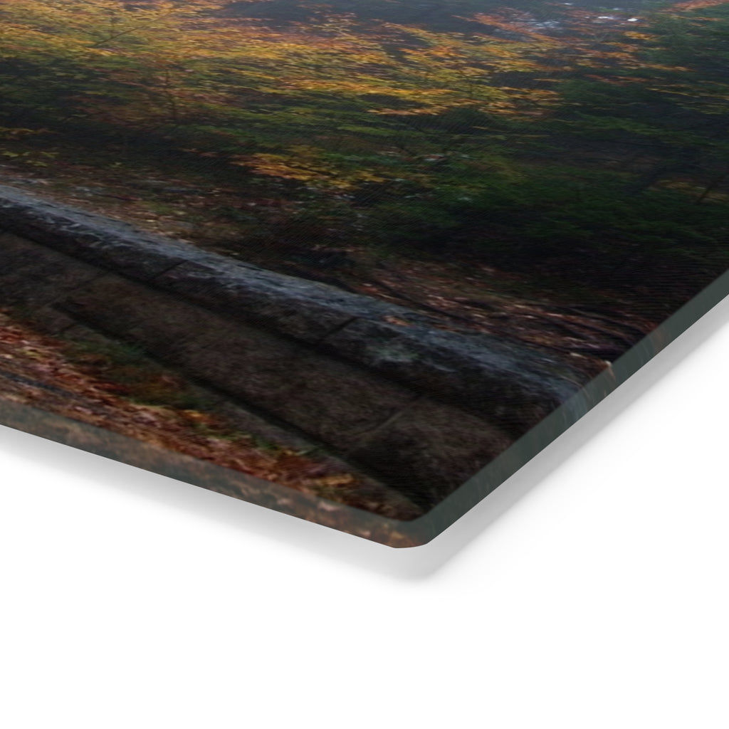 Tempered Glass Cutting Board - Leaf Peeping Carriage Roads Acadia - My Blu Horizon