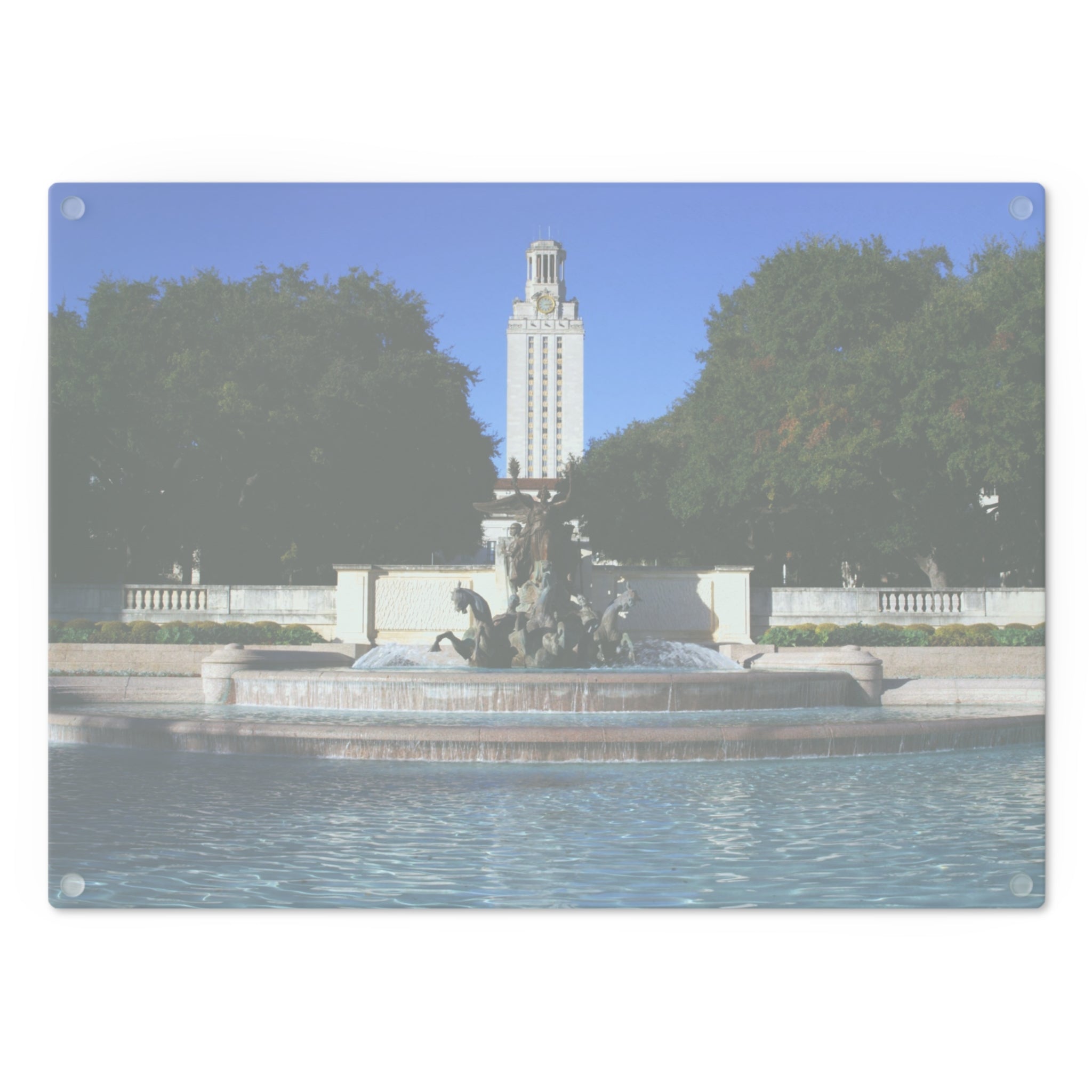 Tempered Glass Cutting Board - Littlefield Fountain, Texas Longhorns - My Blu Horizon