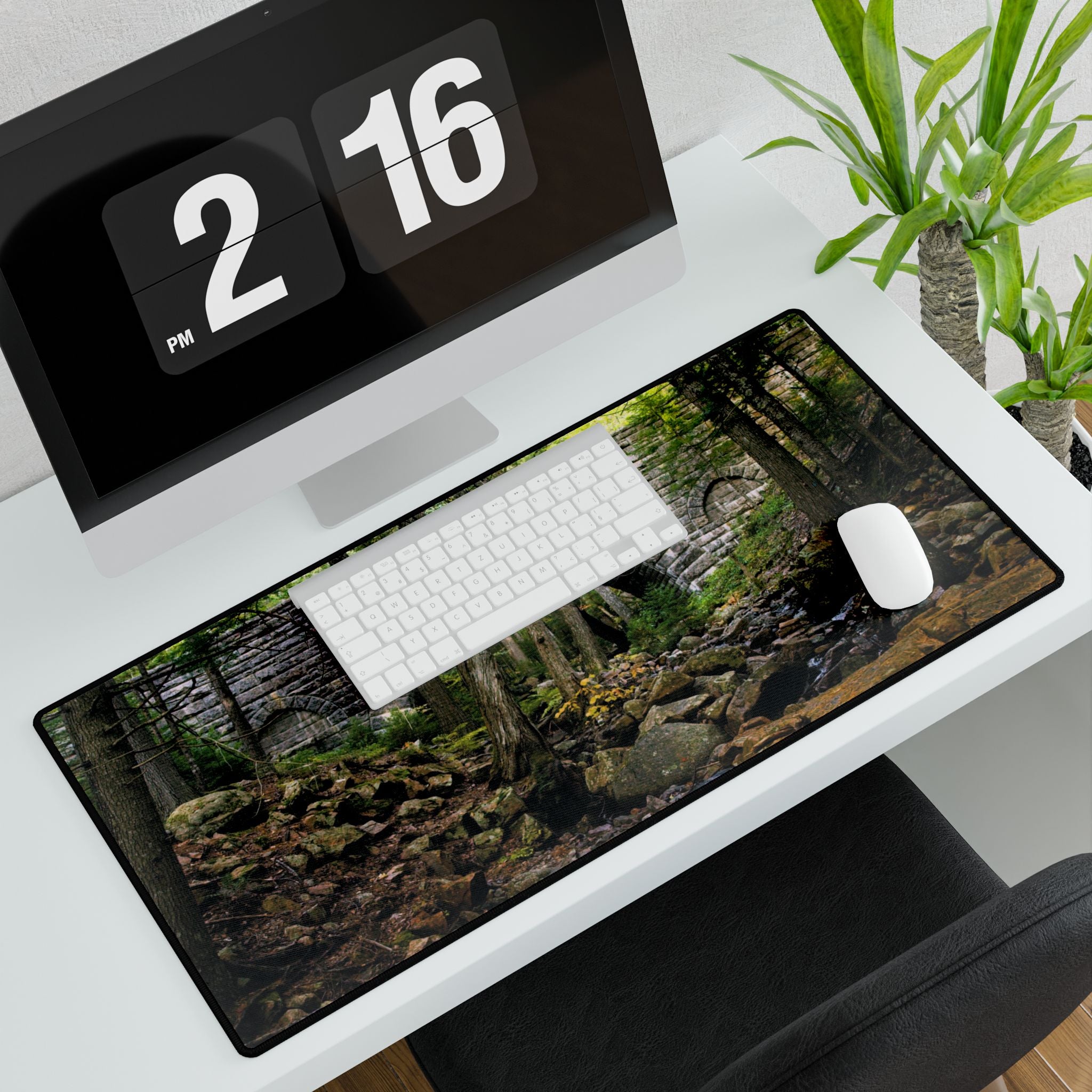 Premium Mouse Pad/Desk Mat - Hemlock Bridge, Acadia - My Blu Horizon
