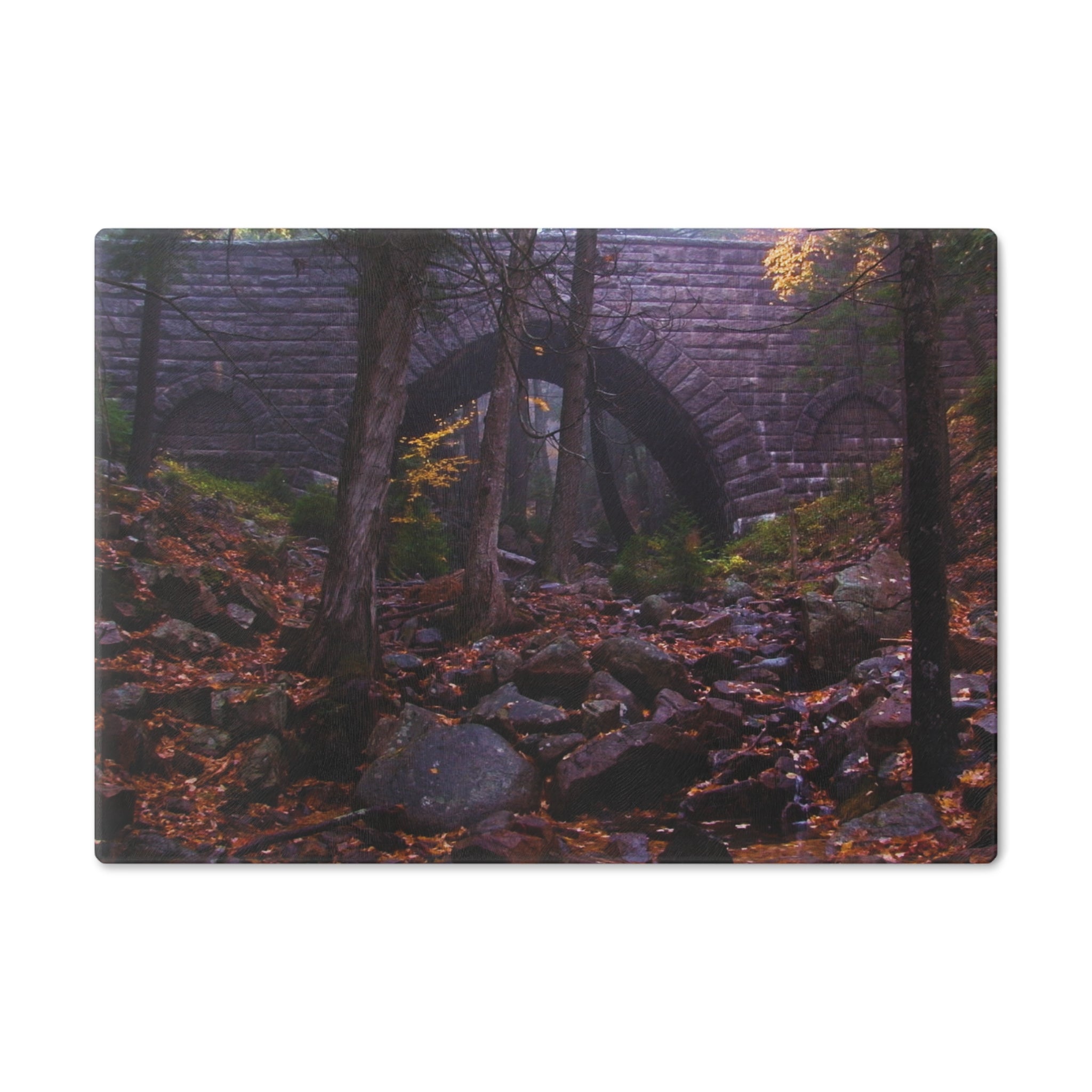 Tempered Glass Cutting Board - Hemlock Bridge,  Acadia - My Blu Horizon
