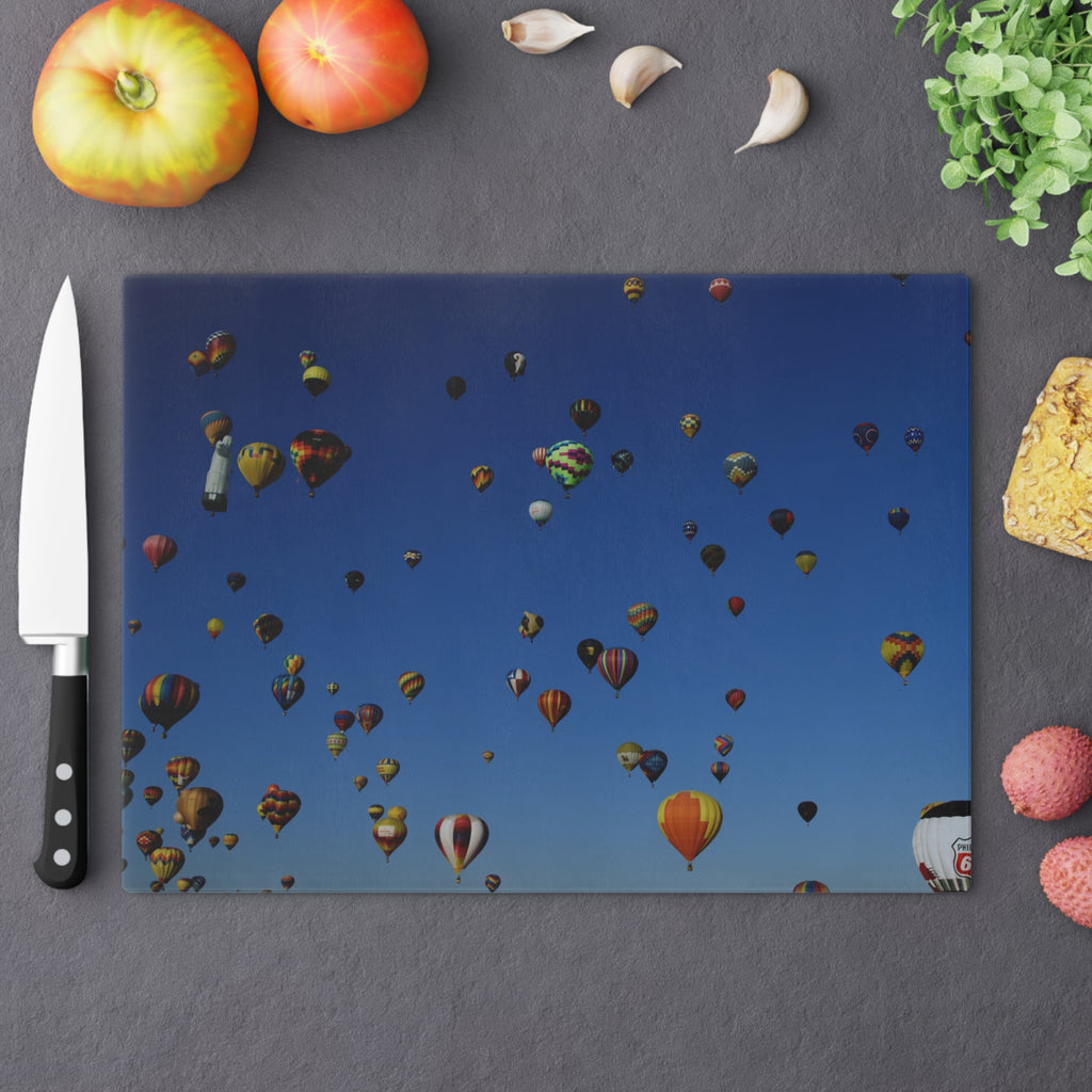 Tempered Glass Cutting Board - Balloon Fiesta Mass Ascension Box - My Blu Horizon