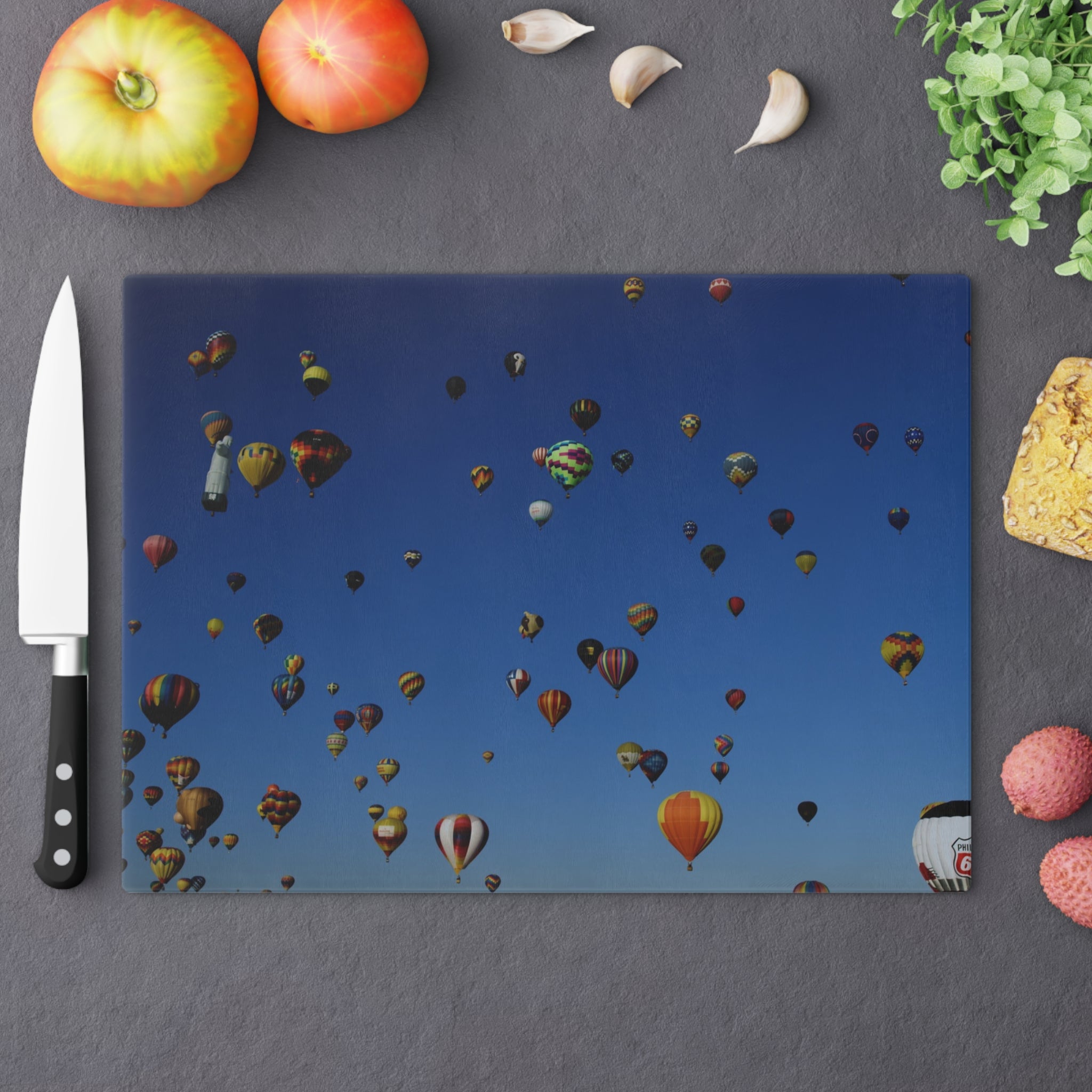 Tempered Glass Cutting Board - Balloon Fiesta Mass Ascension Box - My Blu Horizon