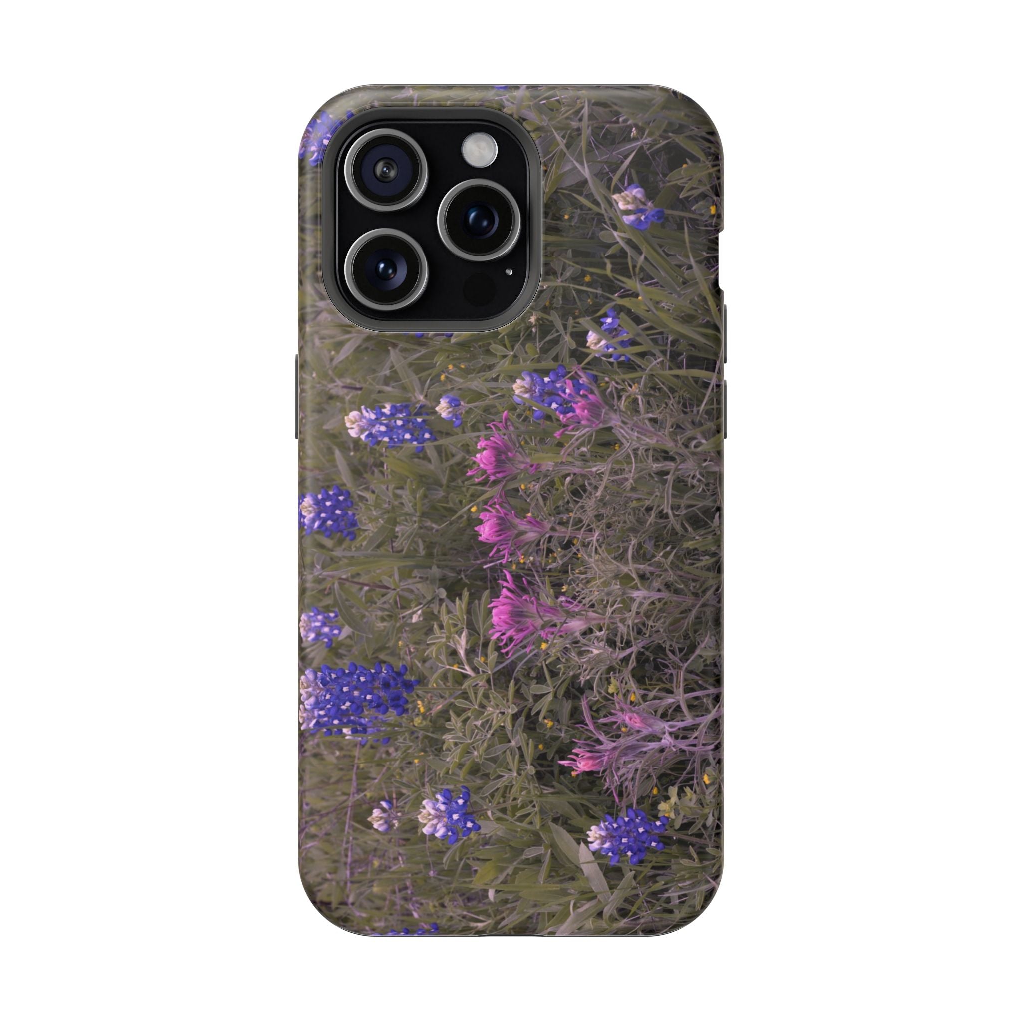 Iphone MagSafe Case -Texas Icons Bluebonnets and Paintbrushes - My Blu Horizon