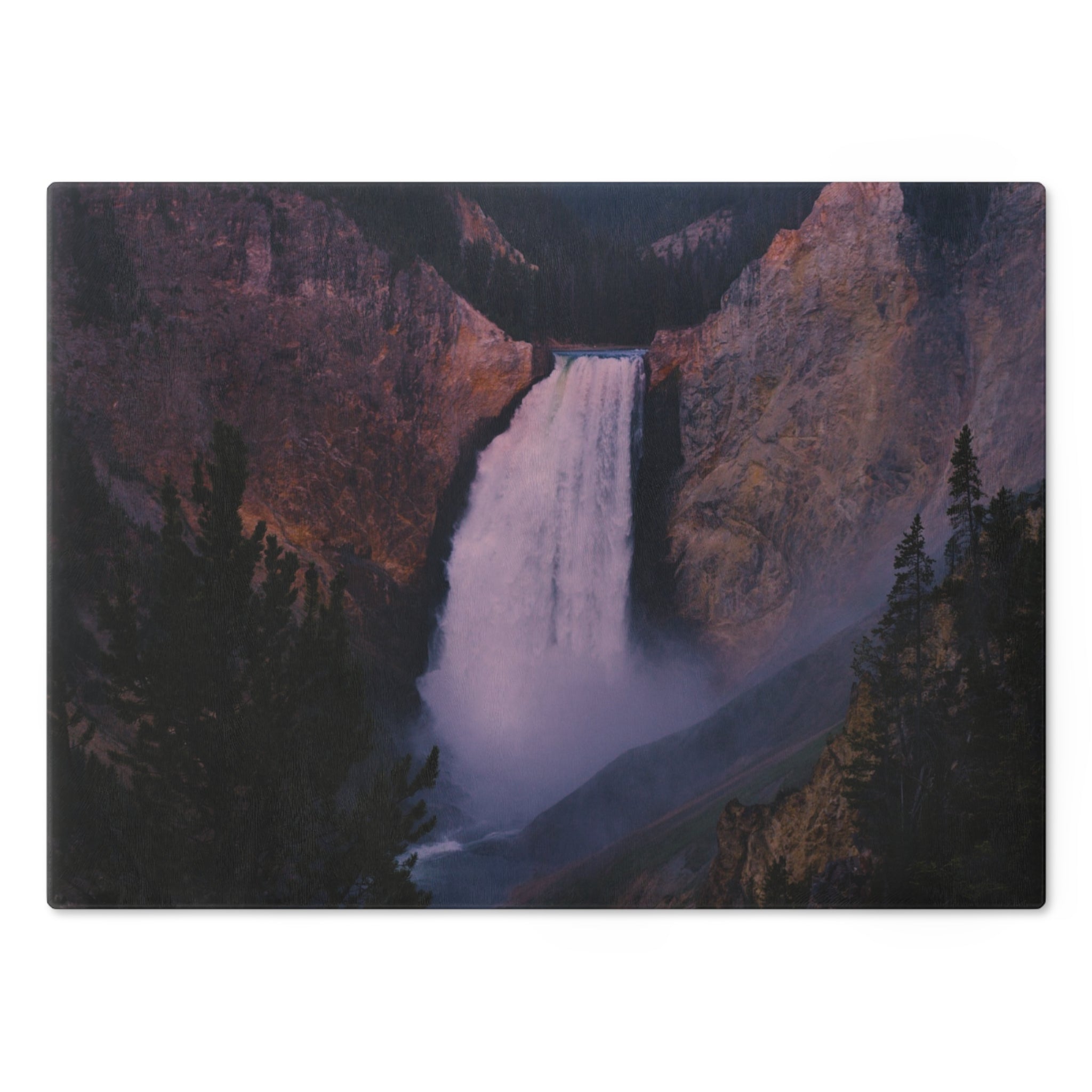 Tempered Glass Cutting Board - Lower Falls, Yellowstone National Park - My Blu Horizon