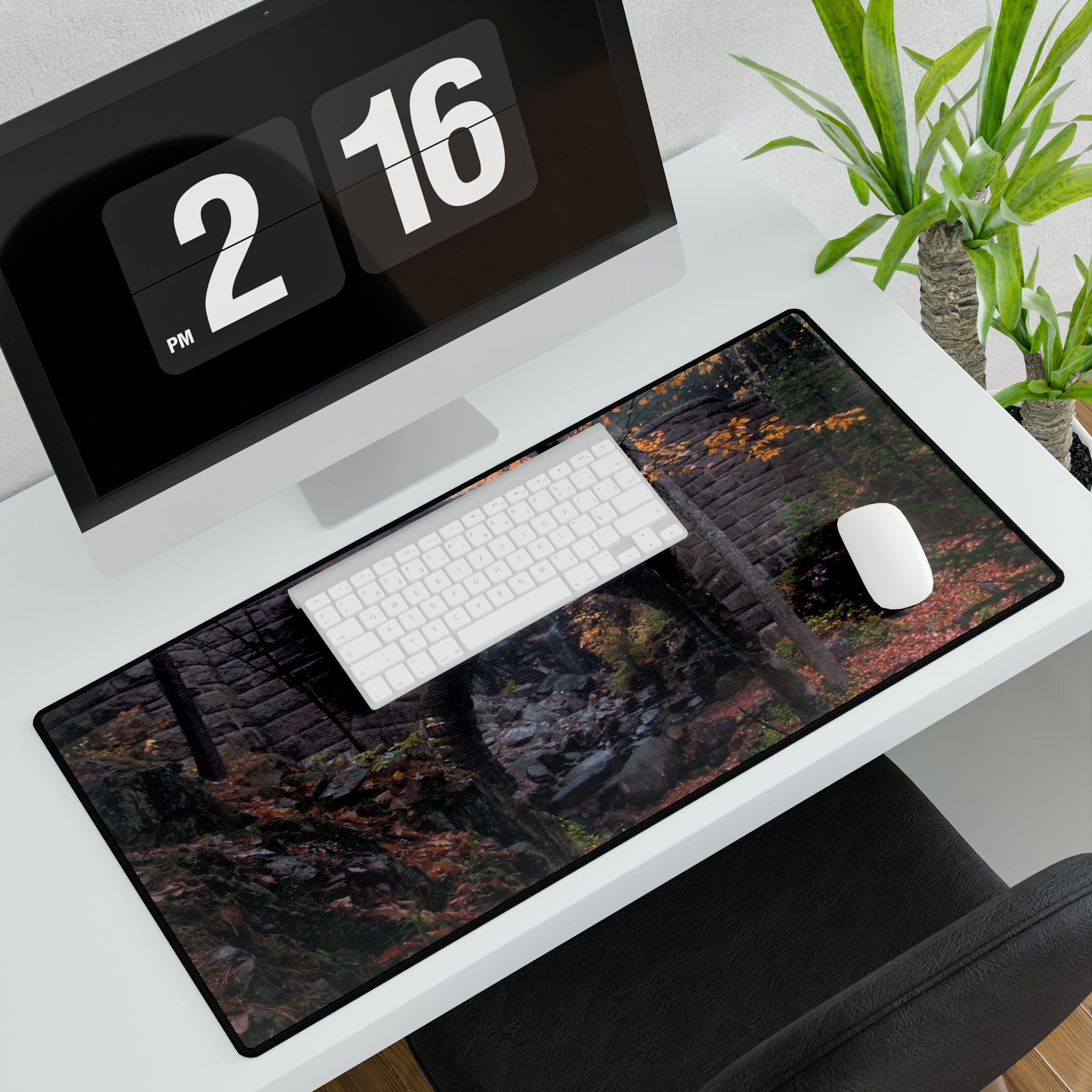 Mouse Pad or Desk Mat | Waterfall Bridge Fall | Acadia National Park | My Blu Horizon