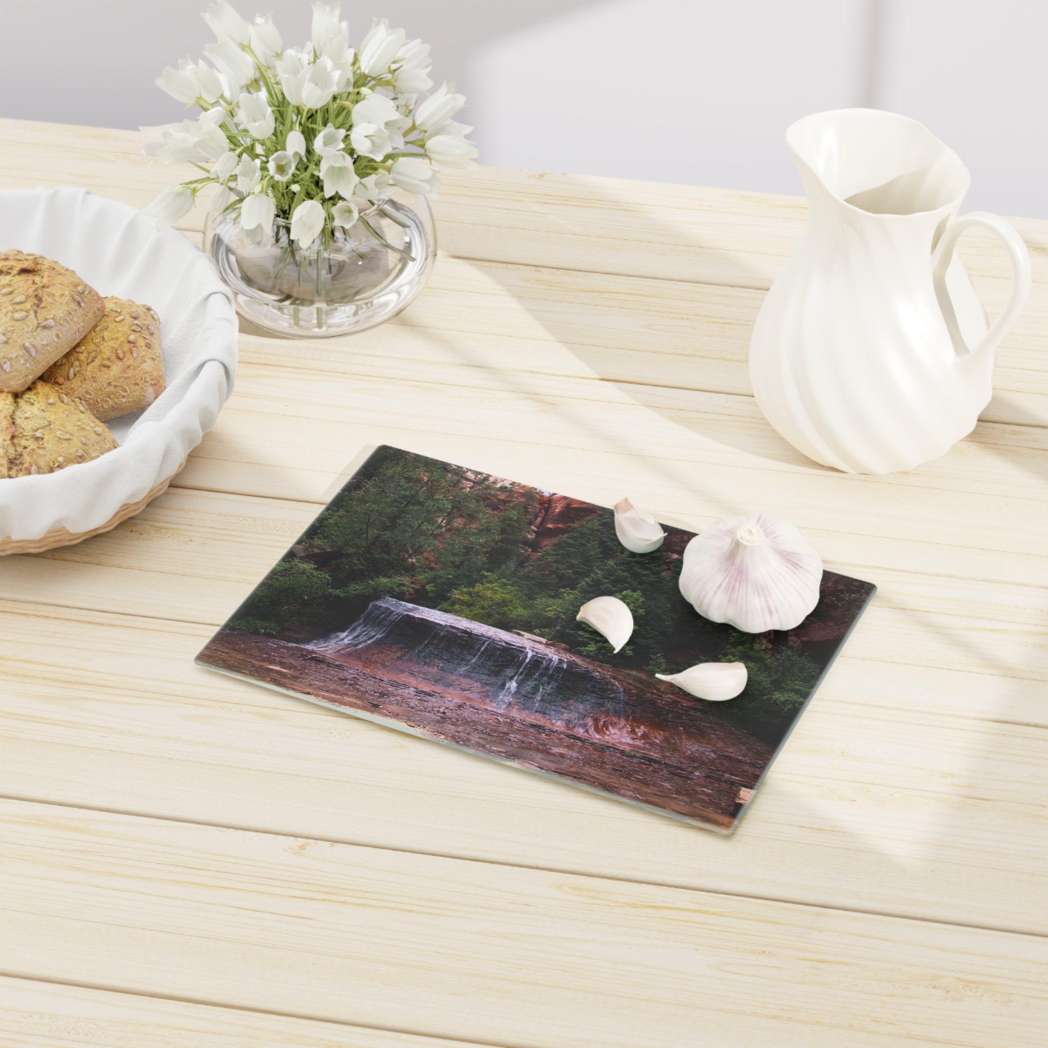 Tempered Glass Cutting Board - Arch Angel Cascades, Zion National Park - My Blu Horizon