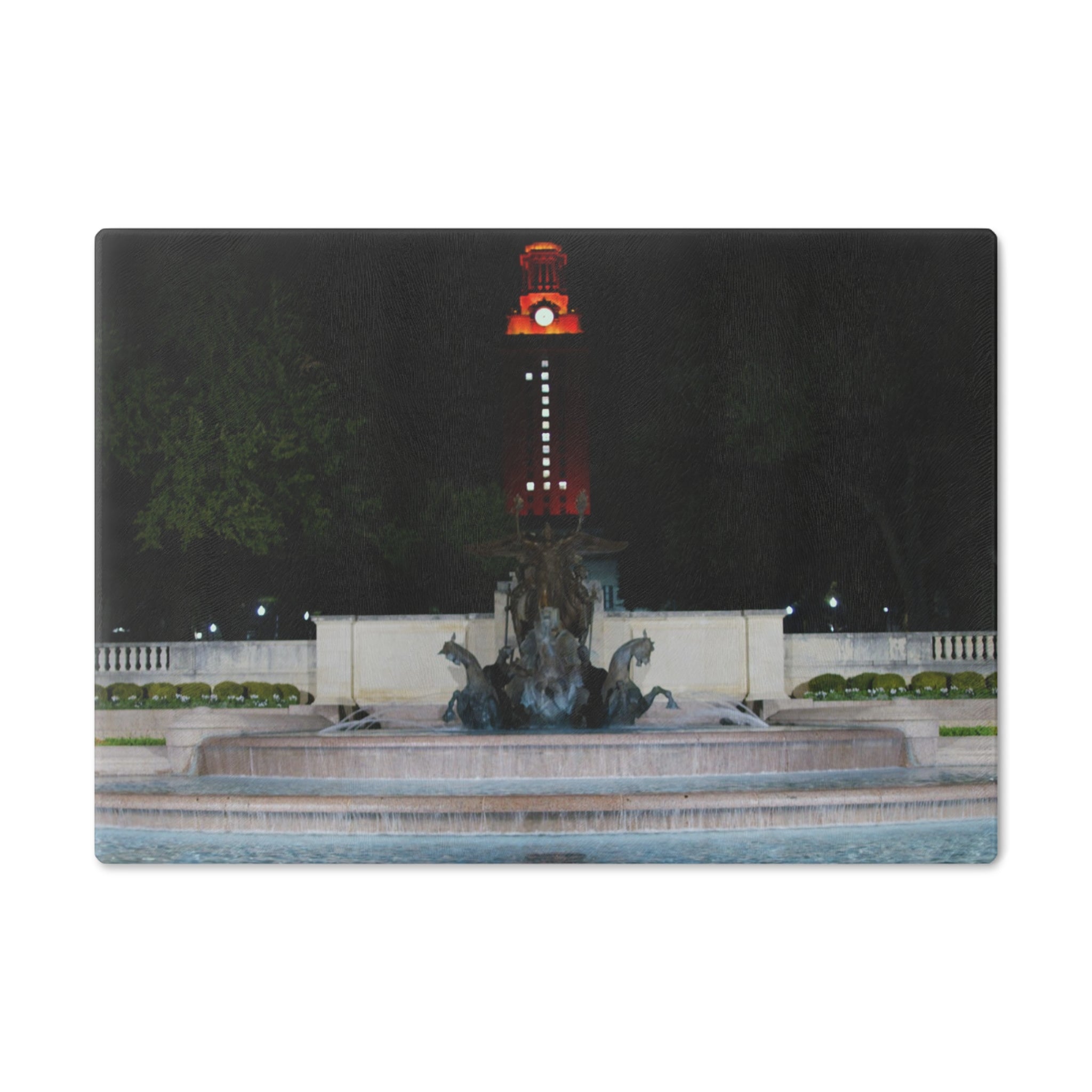 Tempered Glass Cutting Board - Littlefield Fountain, Texas Longhorns - My Blu Horizon