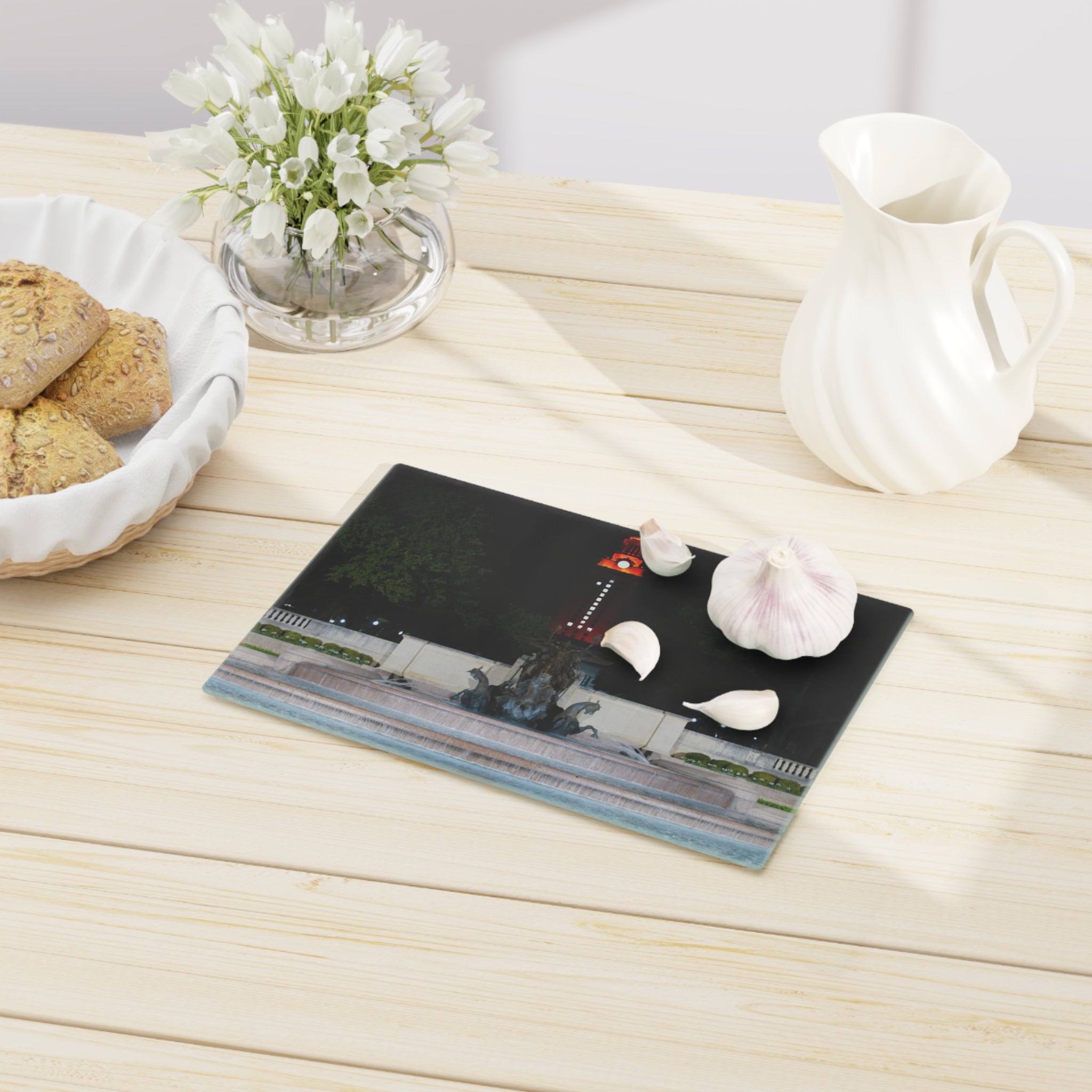 Tempered Glass Cutting Board - Littlefield Fountain, Texas Longhorns - My Blu Horizon