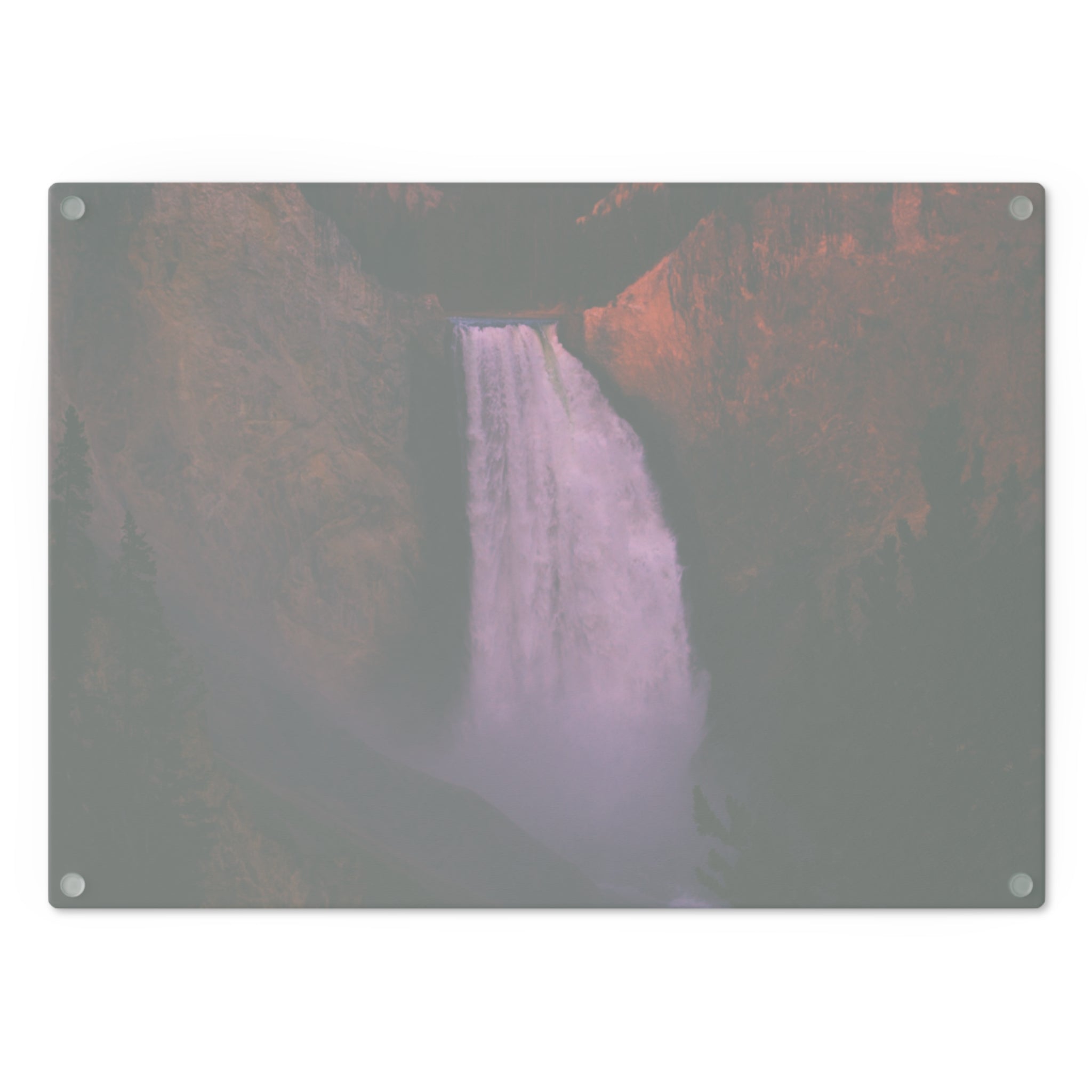 Tempered Glass Cutting Board | Lower Falls Sunrise | Yellowstone National Park  | My Blu Horizon
