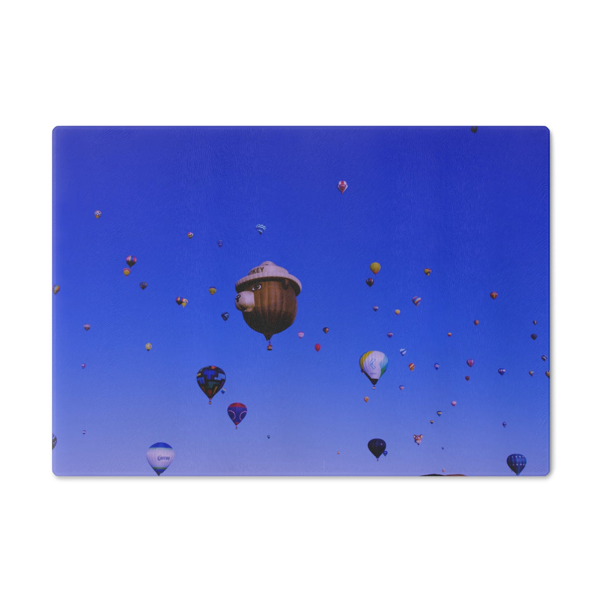 Tempered Glass Cutting Board | Balloon Fiesta, Smokey | Albuquerque, New Mexico | My Blu Horizon