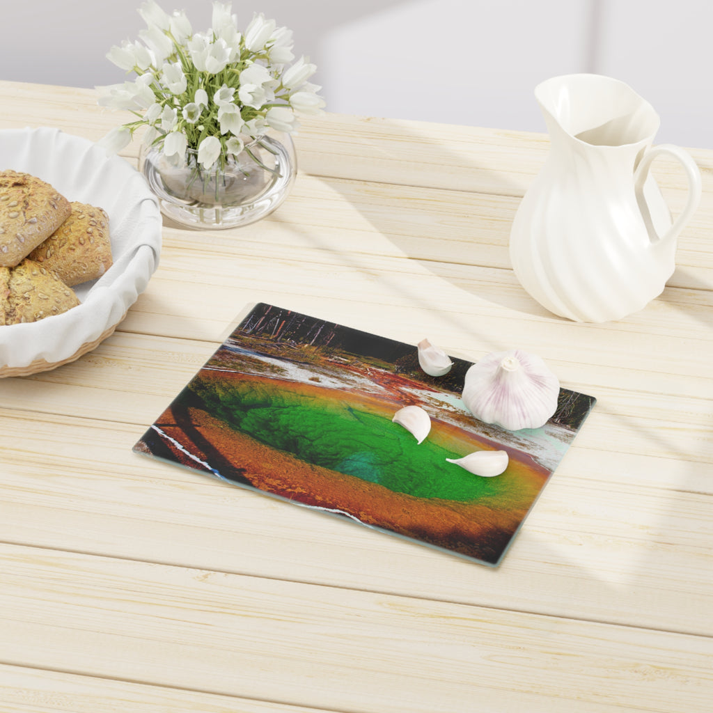 Tempered Glass Cutting Board - Morning Glory Pool, Yellowstone National Park - My Blu Horizon