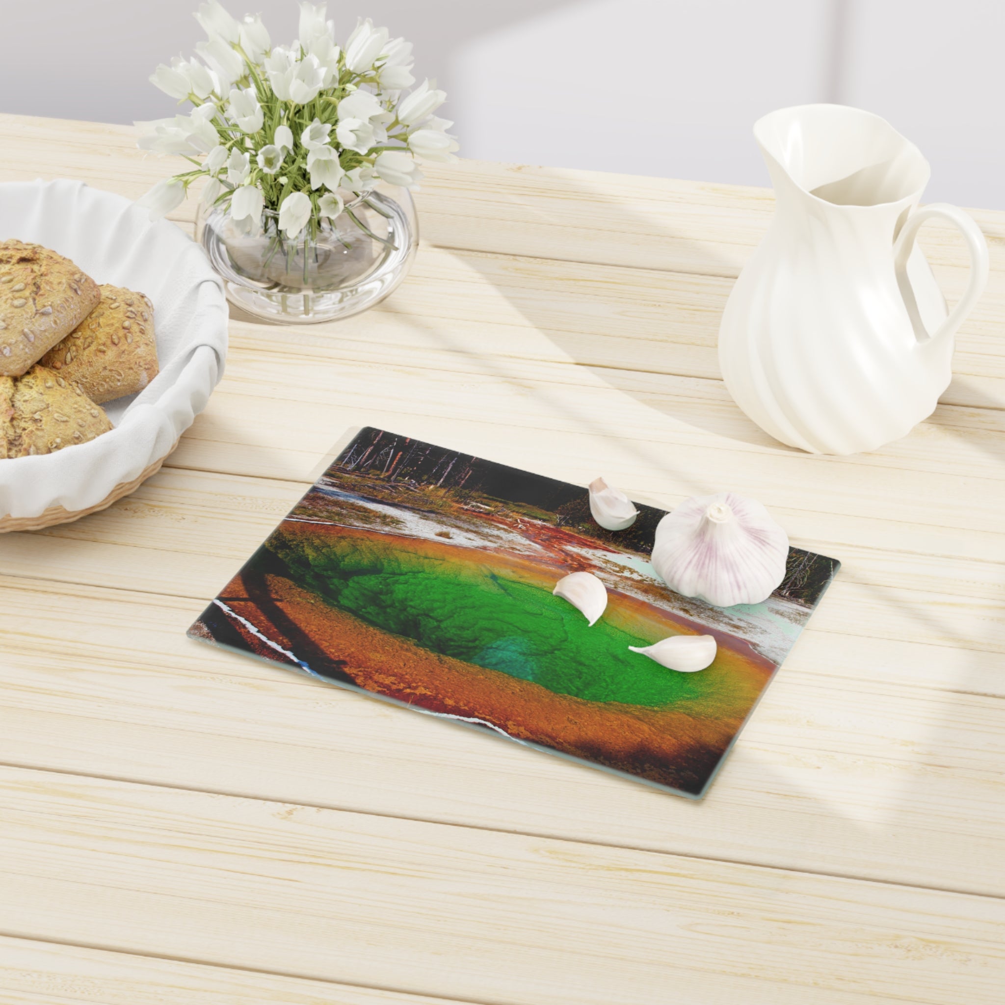 Tempered Glass Cutting Board - Morning Glory Pool, Yellowstone National Park - My Blu Horizon