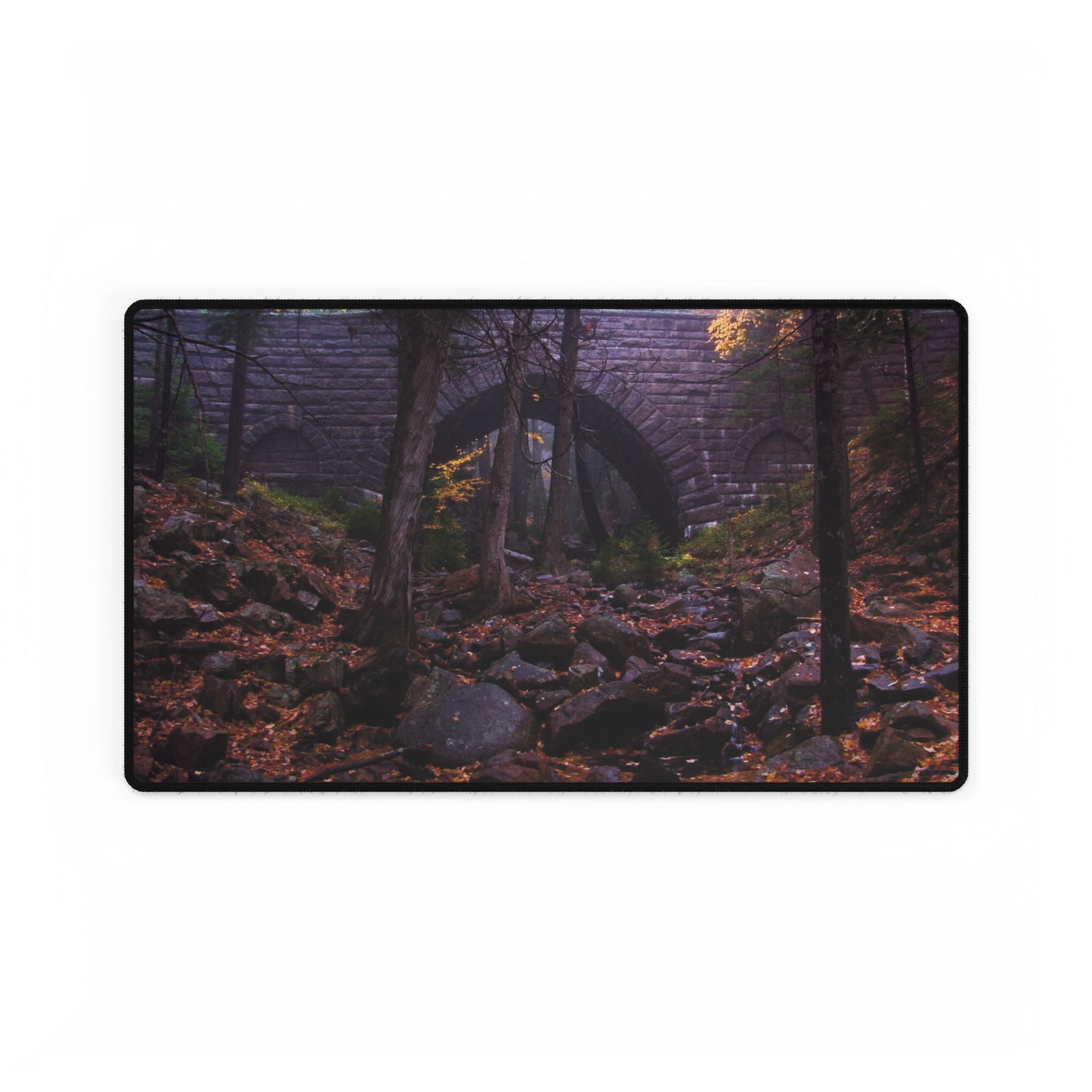 Premium Mouse Pad/Desk Mat - Hemlock Bridge Leaf Peeping, Acadia - My Blu Horizon