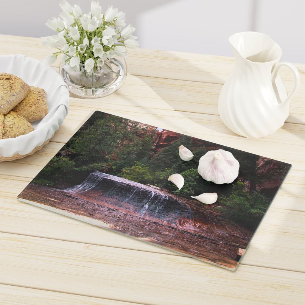 Tempered Glass Cutting Board - Arch Angel Cascades, Zion National Park - My Blu Horizon