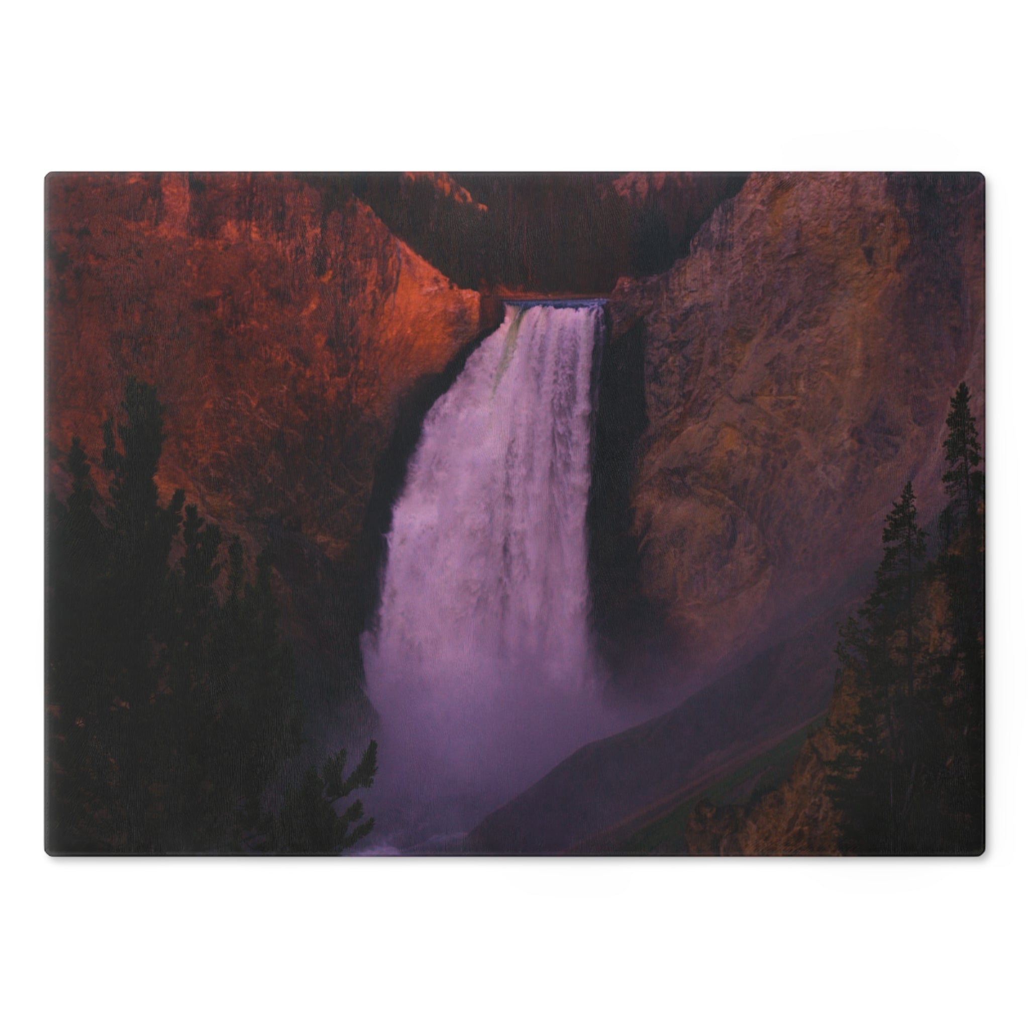 Tempered Glass Cutting Board | Lower Falls Sunrise | Yellowstone National Park  | My Blu Horizon