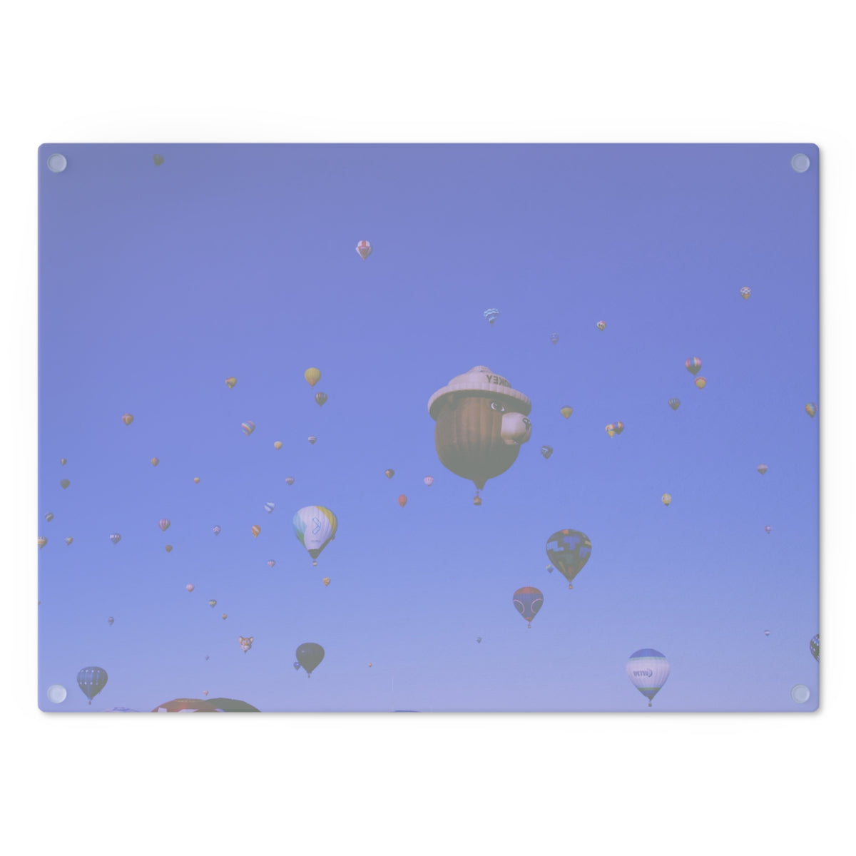 Tempered Glass Cutting Board | Balloon Fiesta, Smokey | Albuquerque, New Mexico | My Blu Horizon