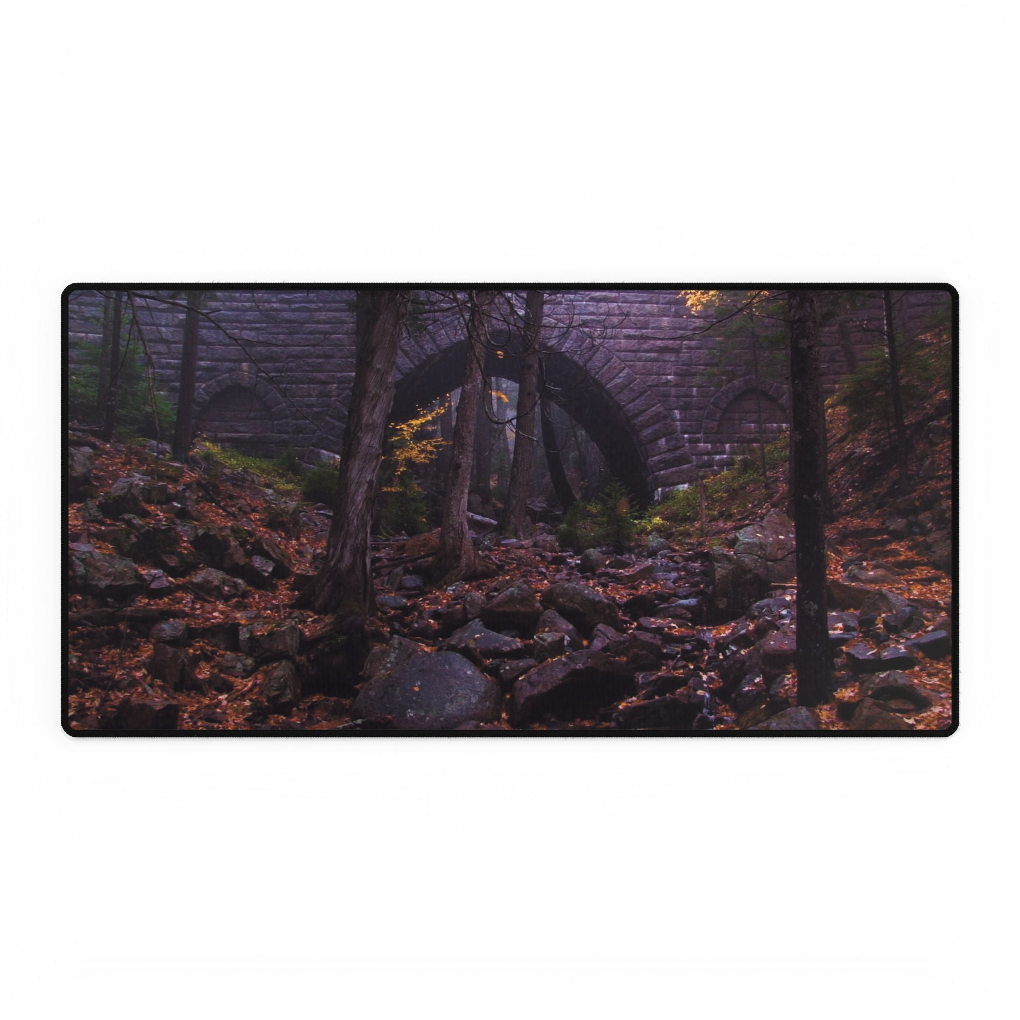 Premium Mouse Pad/Desk Mat - Hemlock Bridge Leaf Peeping, Acadia - My Blu Horizon