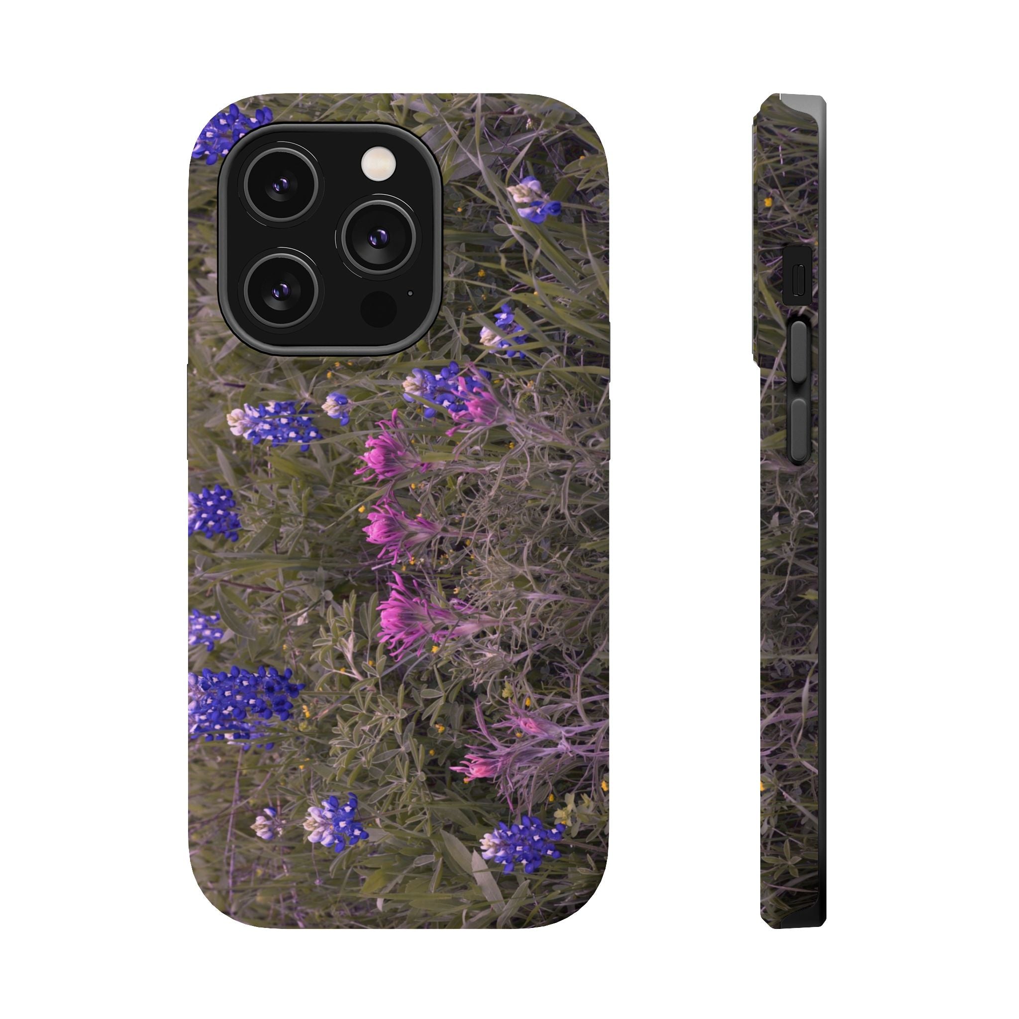 Iphone MagSafe Case -Texas Icons Bluebonnets and Paintbrushes - My Blu Horizon