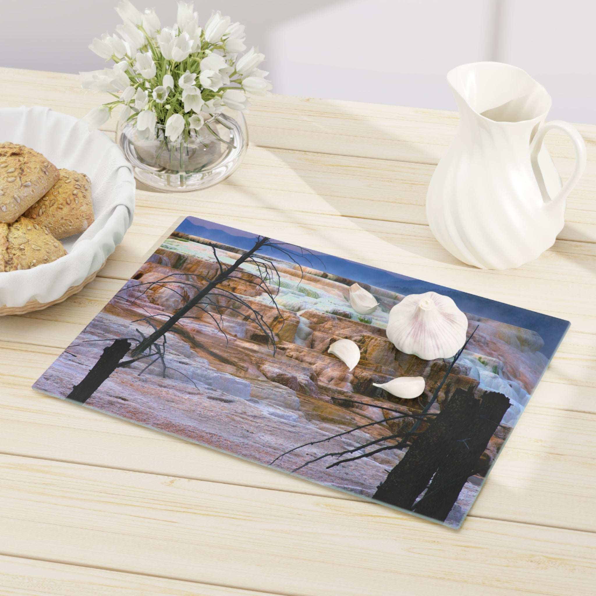 Tempered Glass Cutting Board |Canary Springs Mammoth Hot Springs