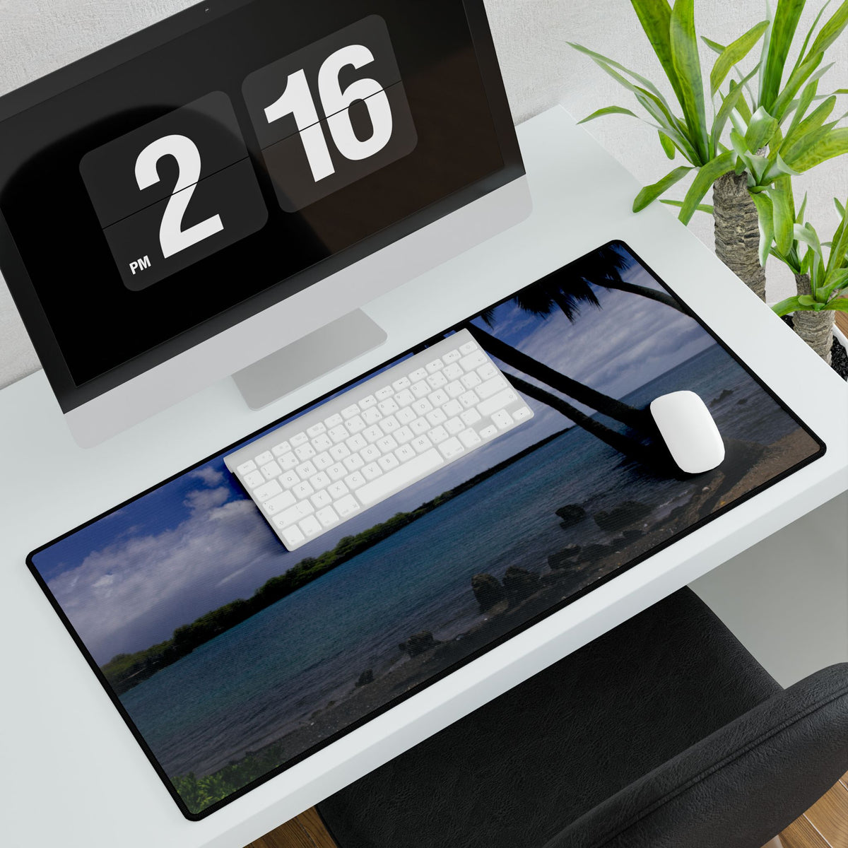 Premium Mouse Pad or Desk Mat | Big Island Black Sand and Blue Ocean | Hawaii | My Blu Horizon