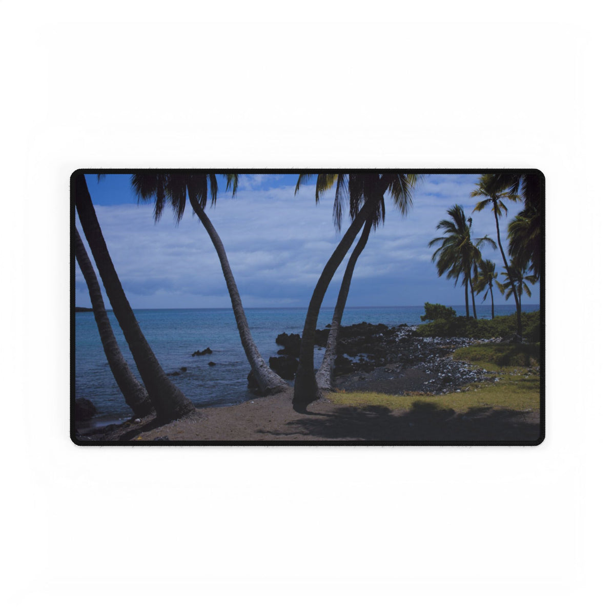 Premium Mouse Pad or Desk Mat | Big Island Surf, Sand and Palms | Hawaii | My Blu Horizon