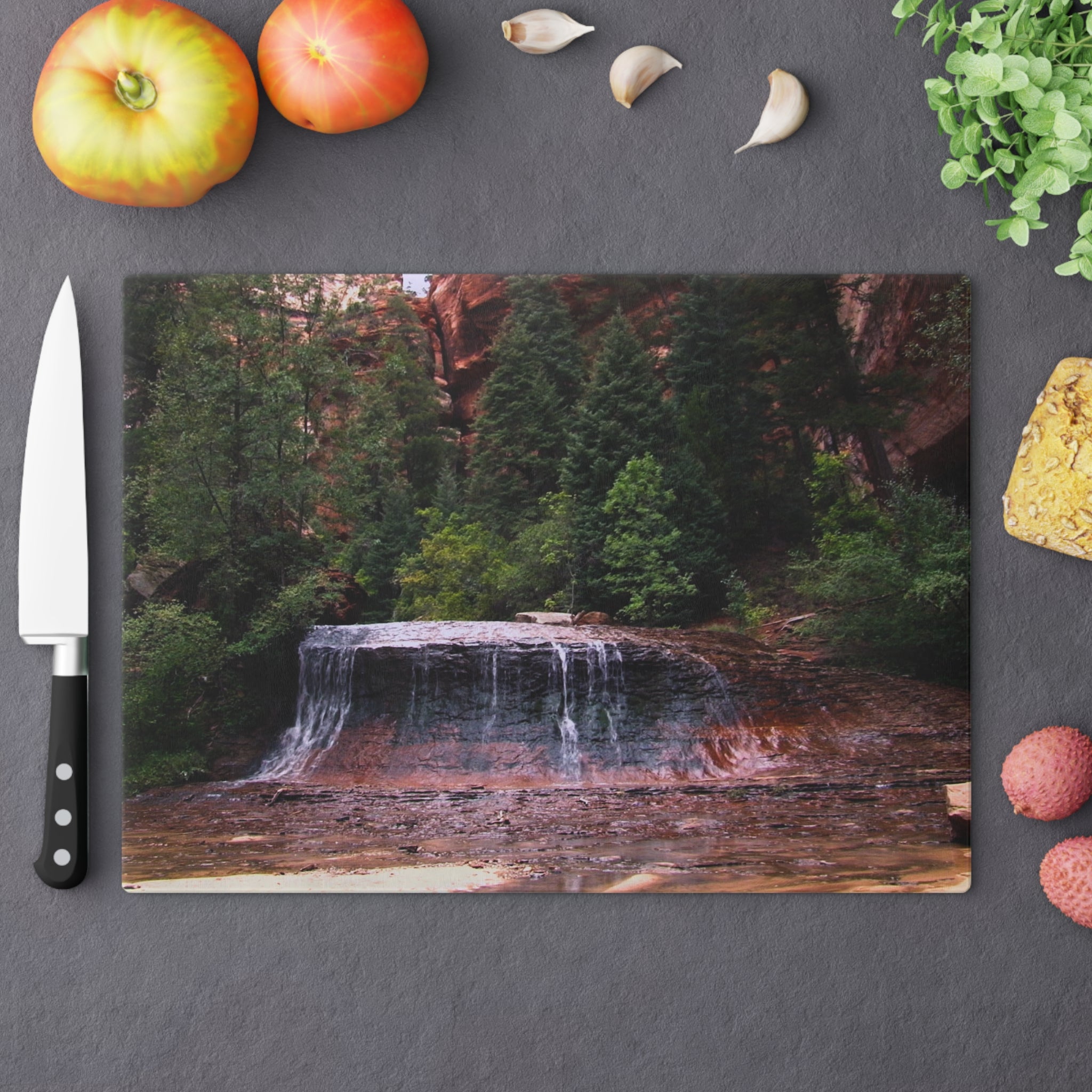 Tempered Glass Cutting Board | Arch Angel Cascades | Zion National Park | My Blu Horizon