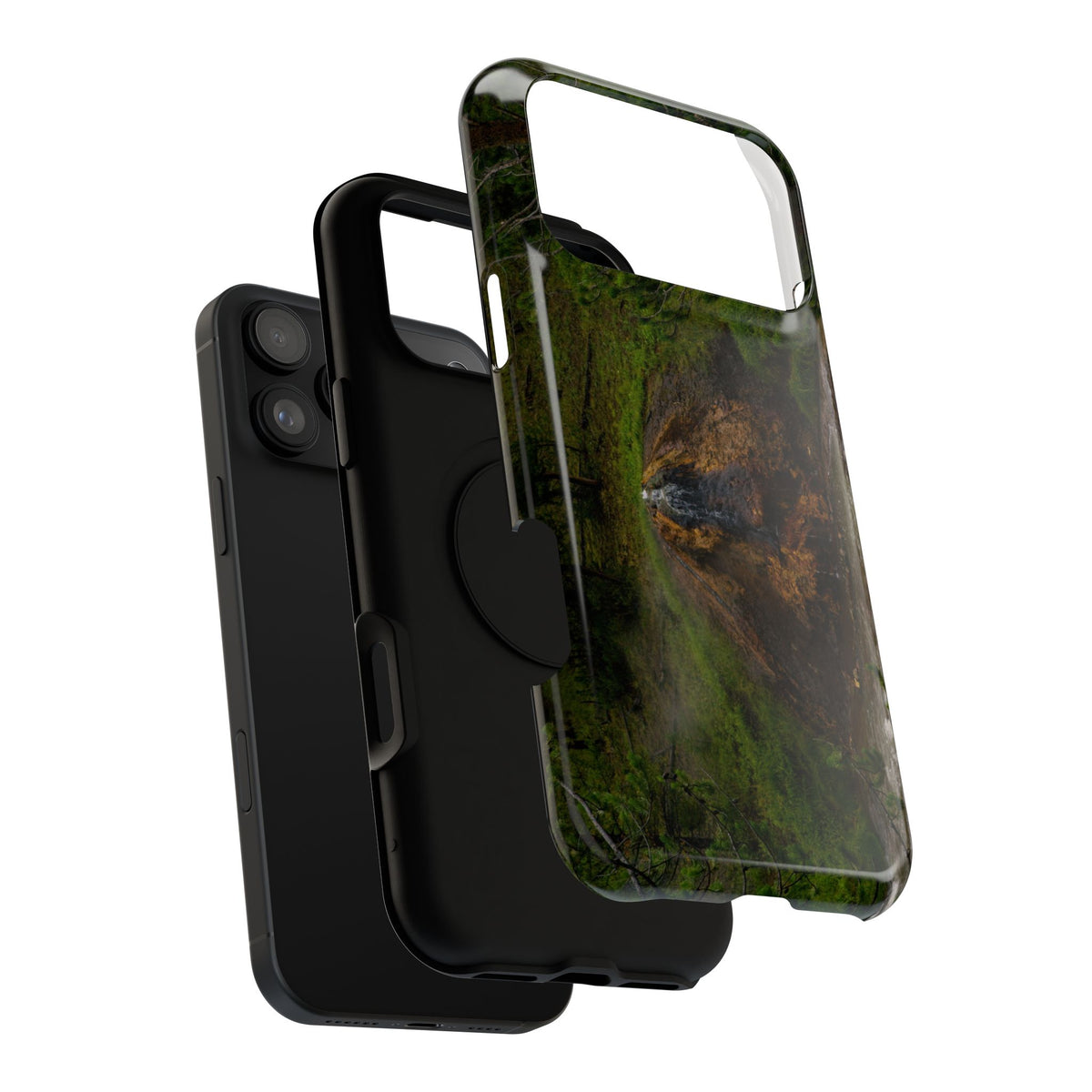 Multiple-view display of Chocolate Pot Hot Spring Yellowstone National Park phone case showing front, back, and side profile.