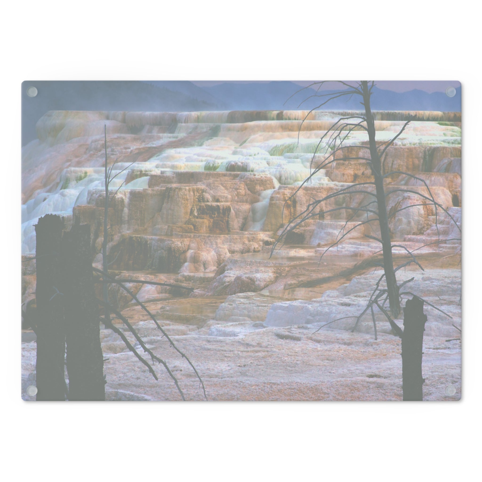 Tempered Glass Cutting Board |Canary Springs Mammoth Hot Springs