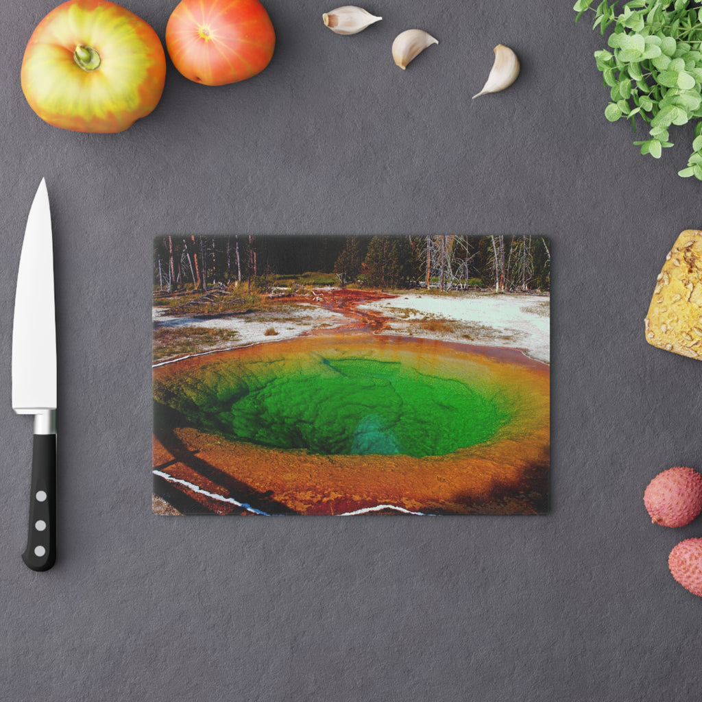 Tempered Glass Cutting Board - Morning Glory Pool, Yellowstone National Park - My Blu Horizon