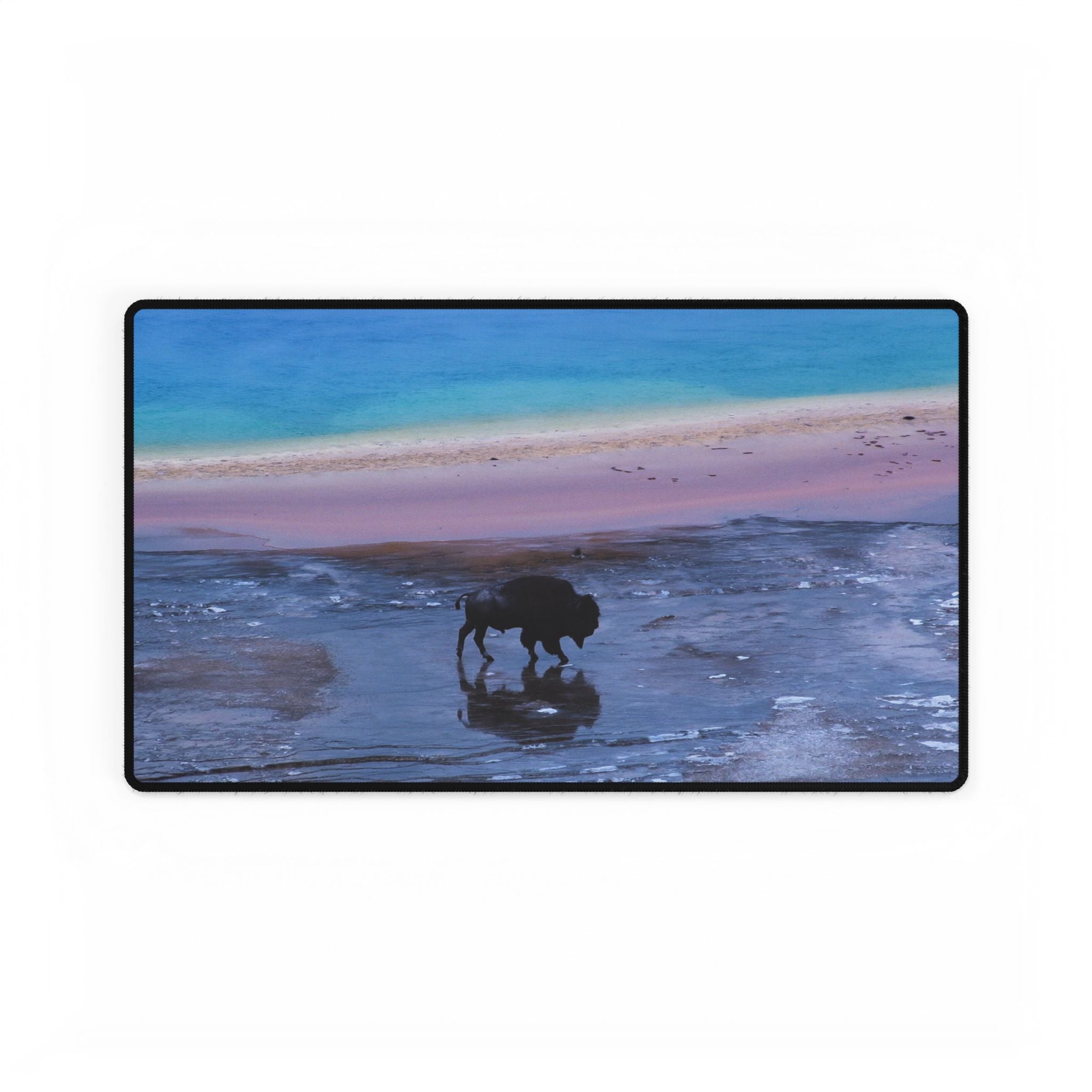 Premium Mouse Pad and Desk Mats - Yellowstone Icons Bison and Grand Prismatic Spring - My Blu Horizon
