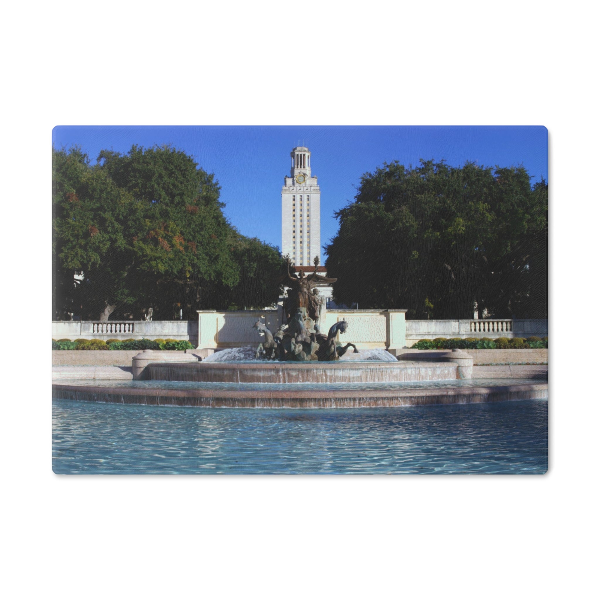 Tempered Glass Cutting Board - Littlefield Fountain, Texas Longhorns - My Blu Horizon
