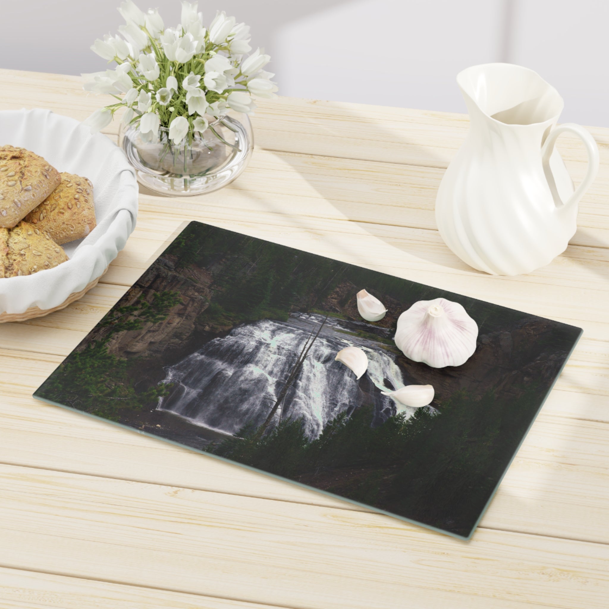 Tempered Glass Cutting Board | Gibbon Falls | Yellowstone National Park | My Blu Horizon