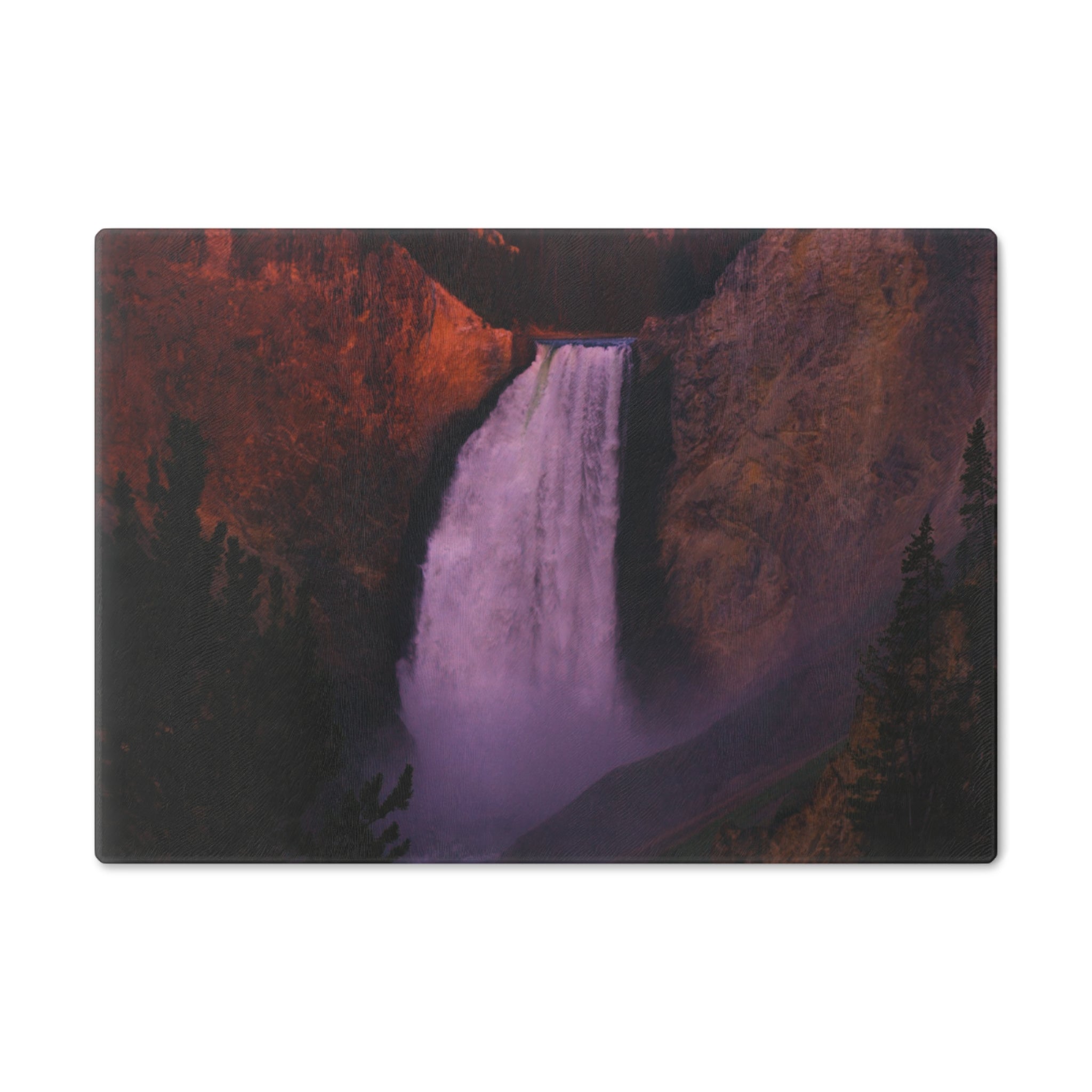 Tempered Glass Cutting Board | Lower Falls Sunrise | Yellowstone National Park  | My Blu Horizon