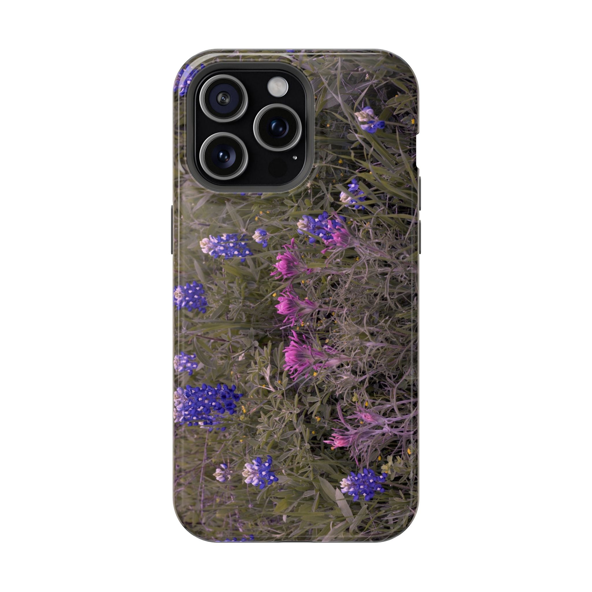 Iphone MagSafe Case -Texas Icons Bluebonnets and Paintbrushes - My Blu Horizon