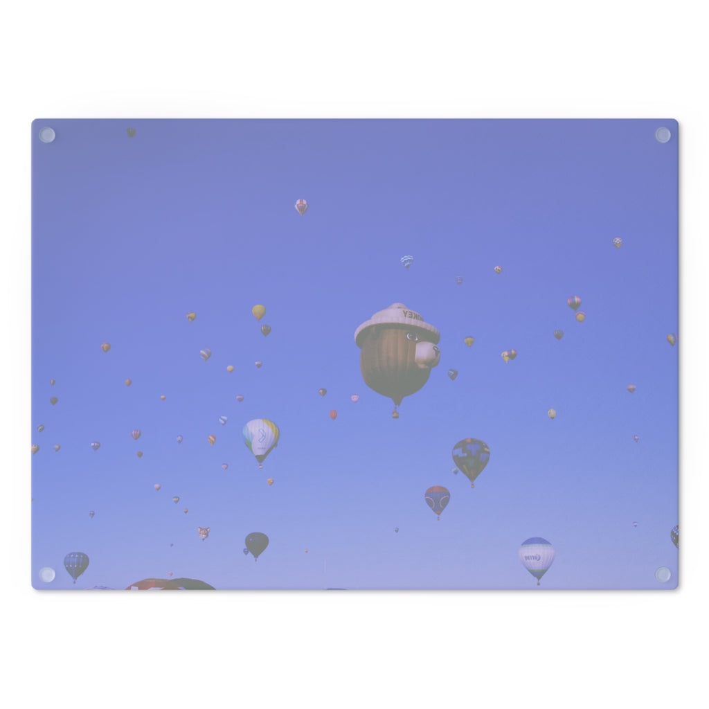 Tempered Glass Cutting Board - Balloon Fiesta Mass Ascension - My Blu Horizon