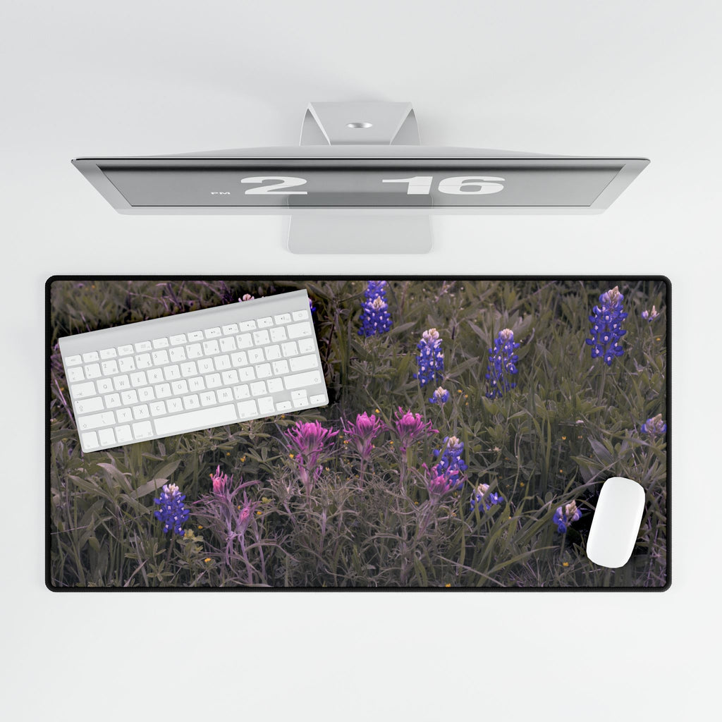 Premium Mouse Pads and Desk Mats - Texas Bluebonnets and Indian Paintbrushes - My Blu Horizon