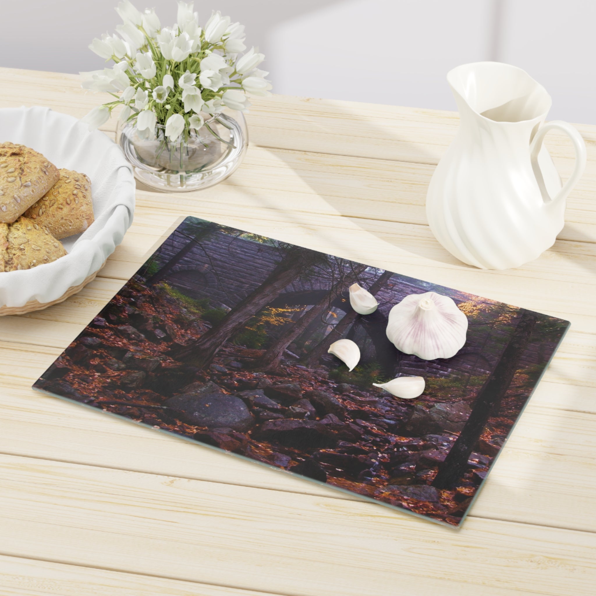 Tempered Glass Cutting Board - Hemlock Bridge,  Acadia - My Blu Horizon